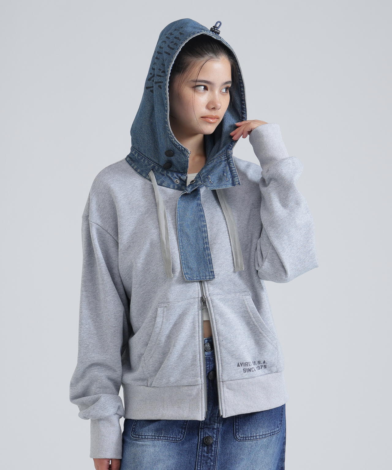 《NAVAL COLLECTION》DENIM COMBI PARKA