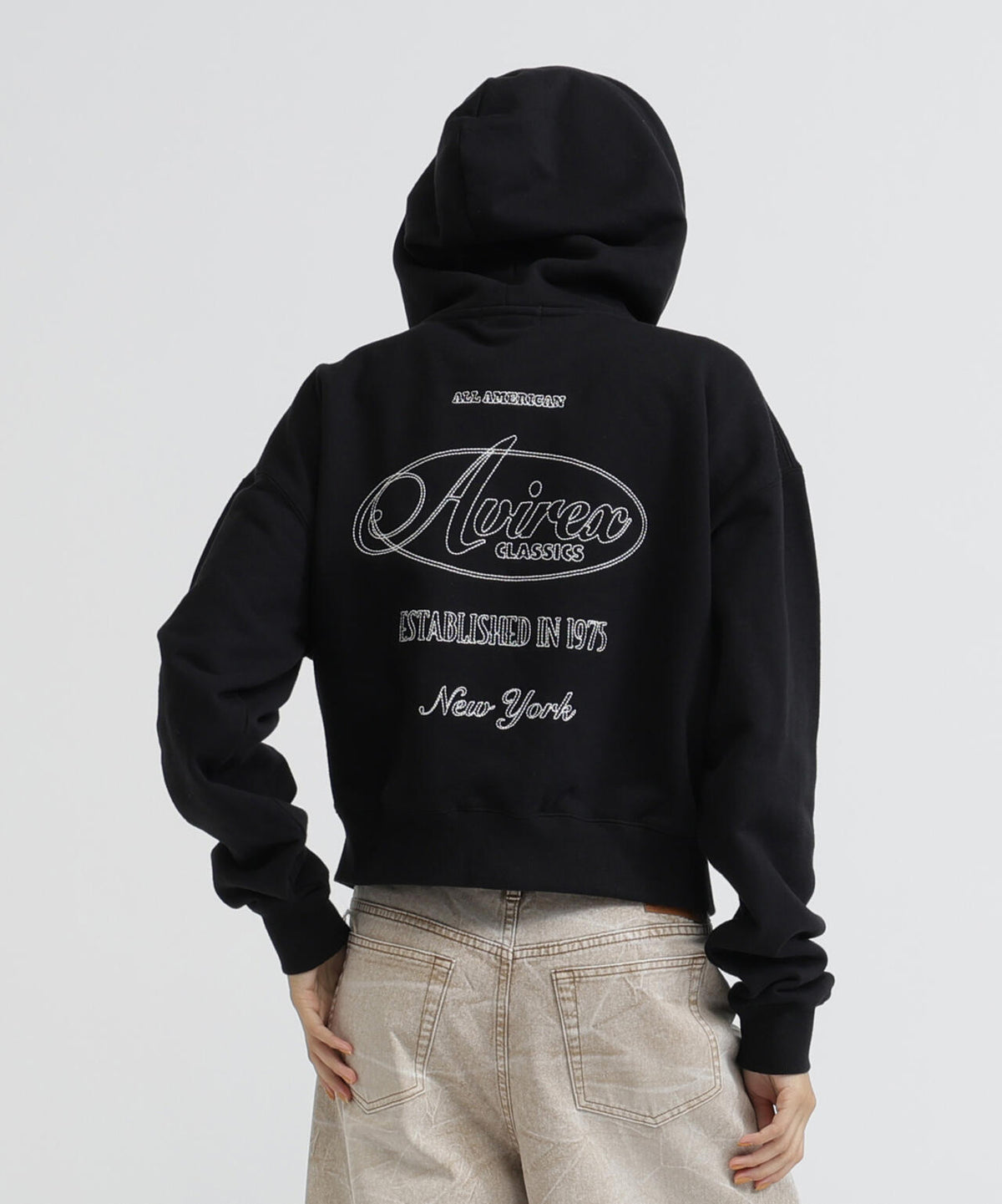 《WOMAN》STITCH EMBROIDERY LOGO ZIP PARKA