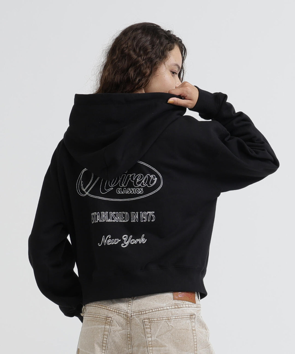 《WOMAN》STITCH EMBROIDERY LOGO ZIP PARKA
