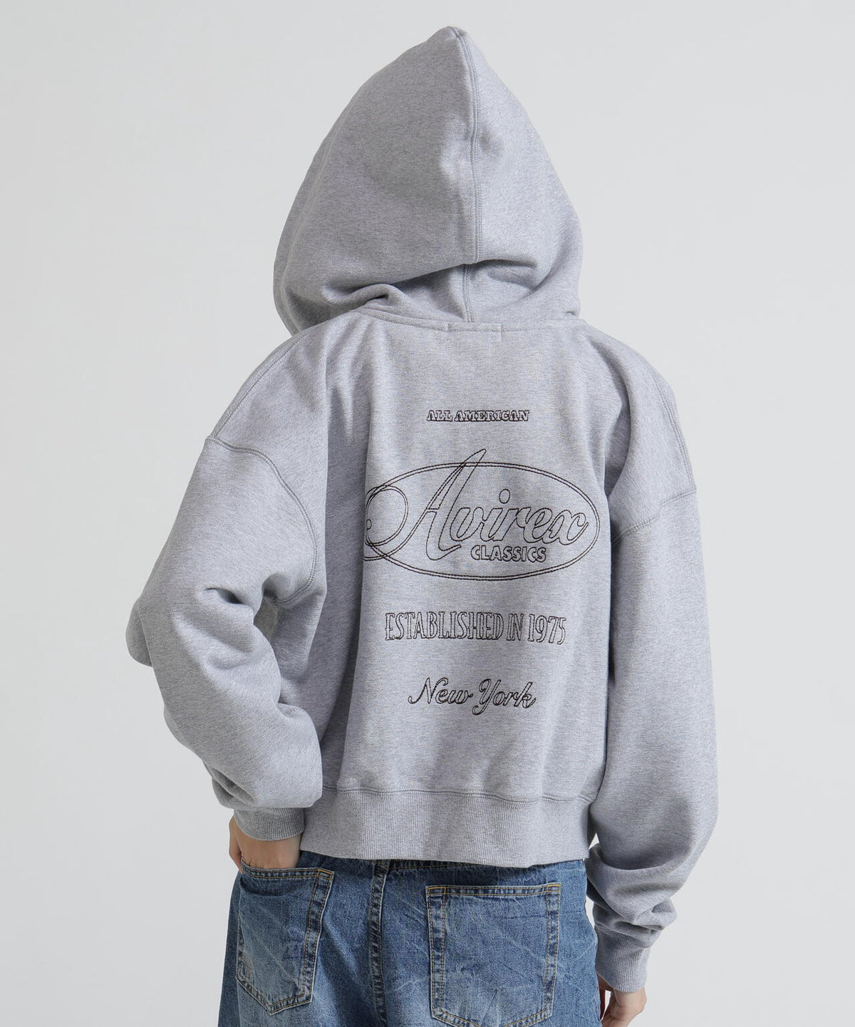 《WOMAN》STITCH EMBROIDERY LOGO ZIP PARKA