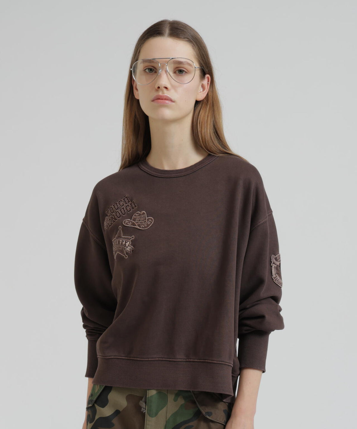 FADE COWBOY PATCH CREW SWEAT