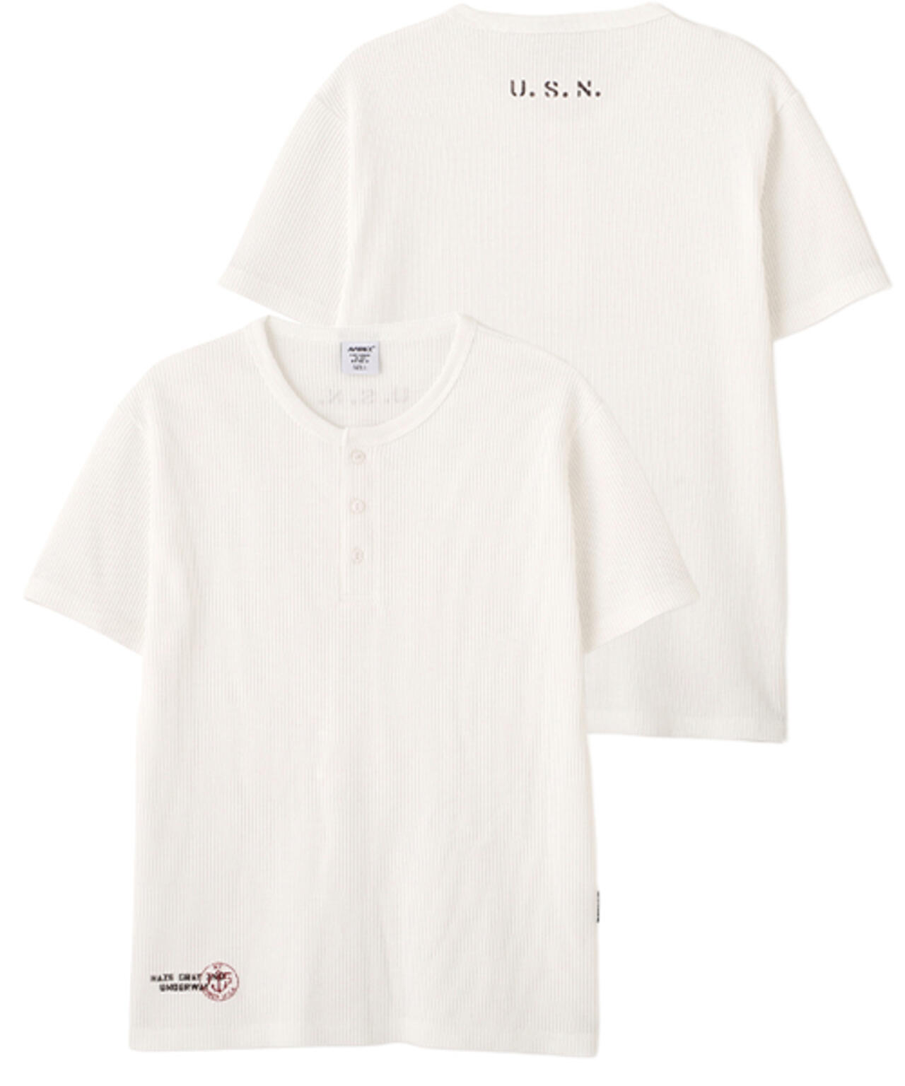 MINI WAFFLE HENRY NECK T-SHIRT U.S.N.