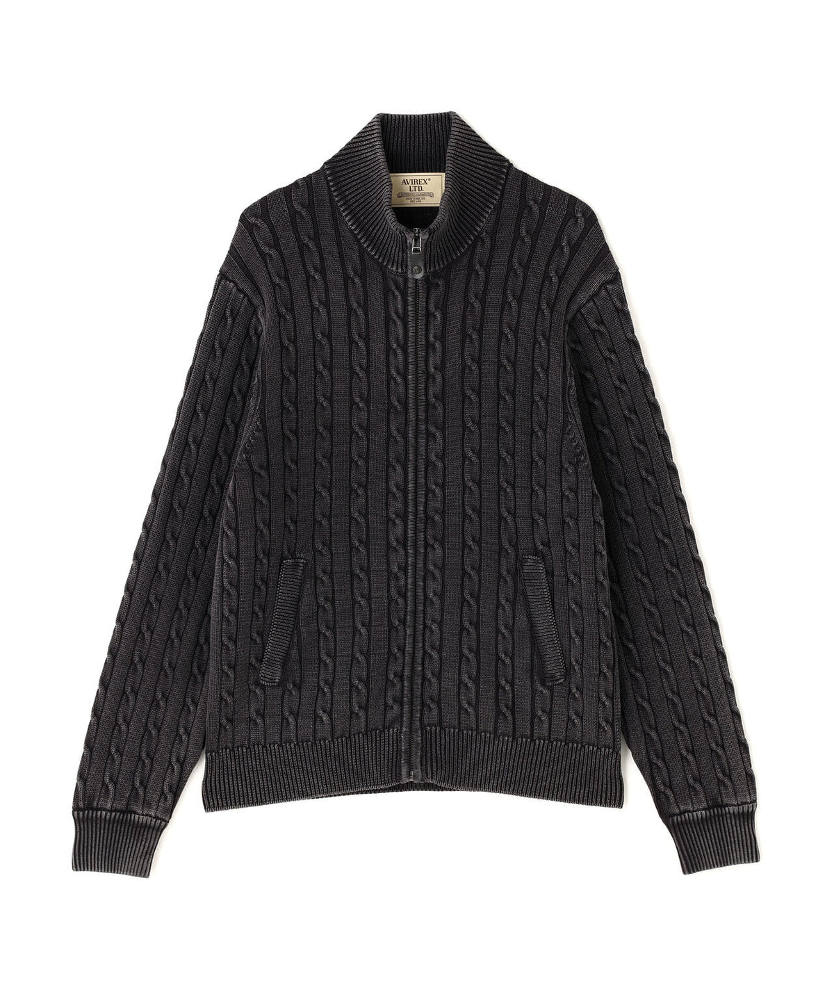 《直営店限定》COTTON ZIP CABLE KNIT