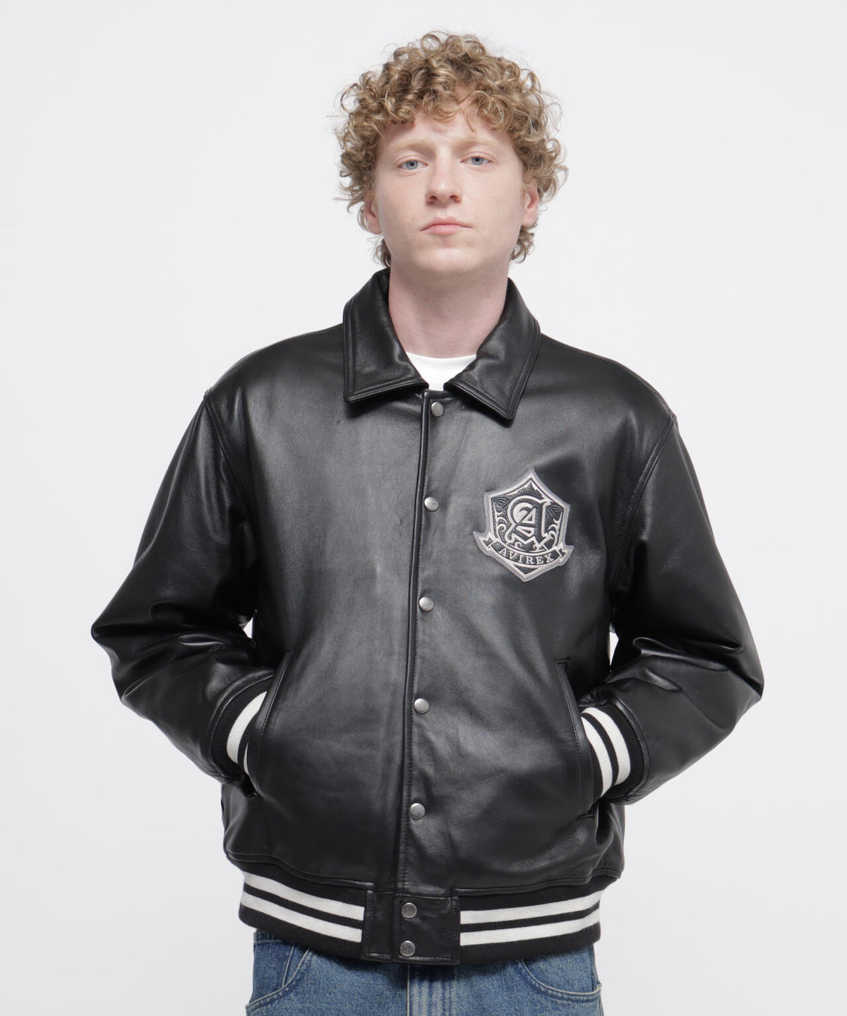 VARSITY LEATHER JACKET ”SELECTED AUTHORITY”