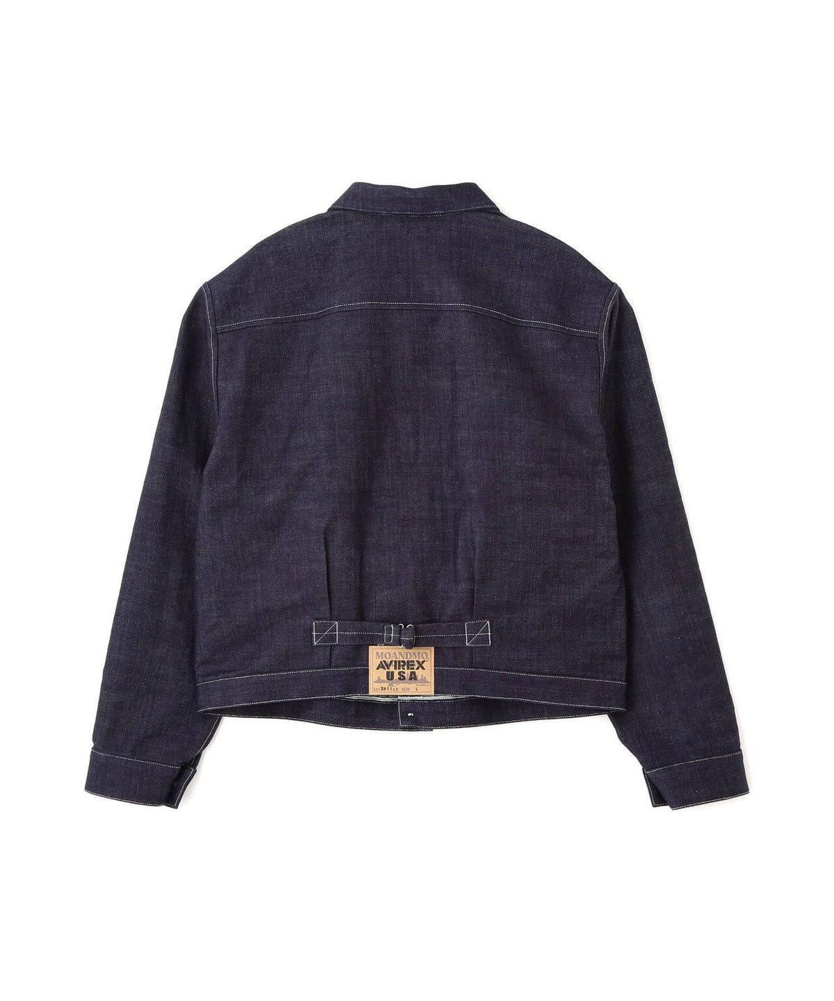 《AVIREX×MOANDMO》DENIM PLEATS BLOUSE ”GREEN SELVEDGE”