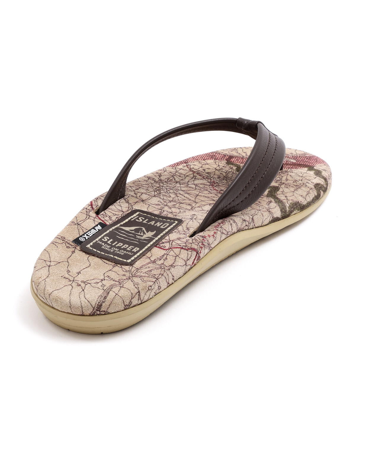 《AVIREX×ISLAND SLIPPER》MAP PATTERN TONG SANDAL