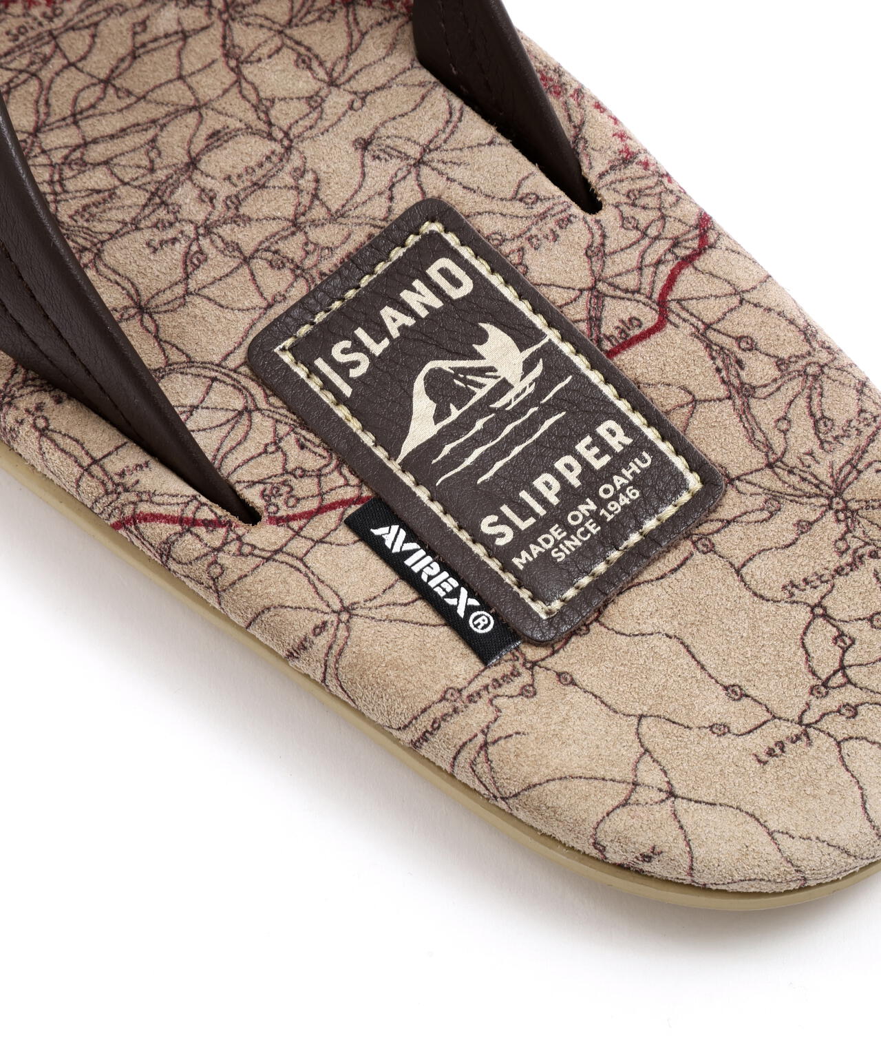 《AVIREX×ISLAND SLIPPER》MAP PATTERN TONG SANDAL