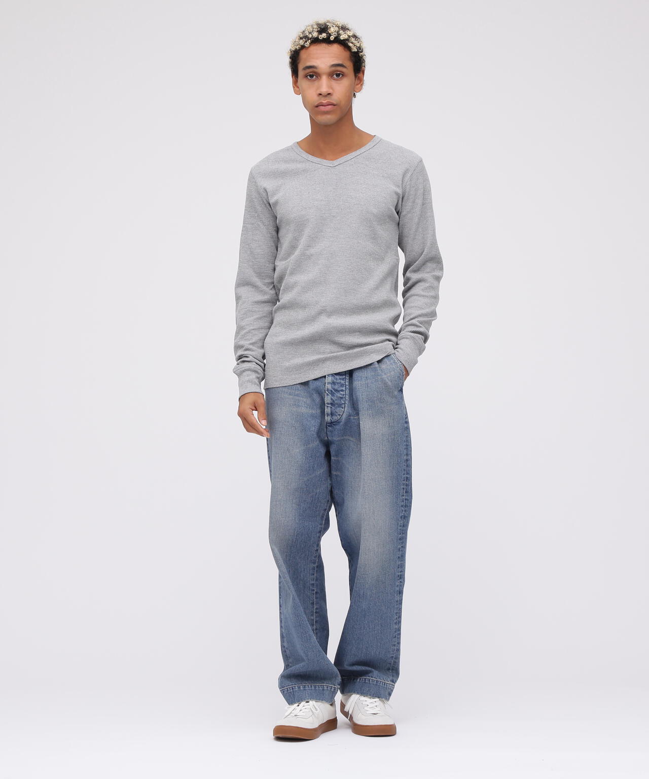 《DAILY/デイリー》L/S THERMAL V-NECK T-SHIRT