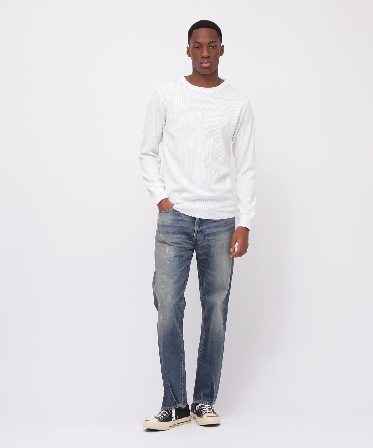 《DAILY/デイリー》L/S THERMAL CREW NECK T-SHIRT