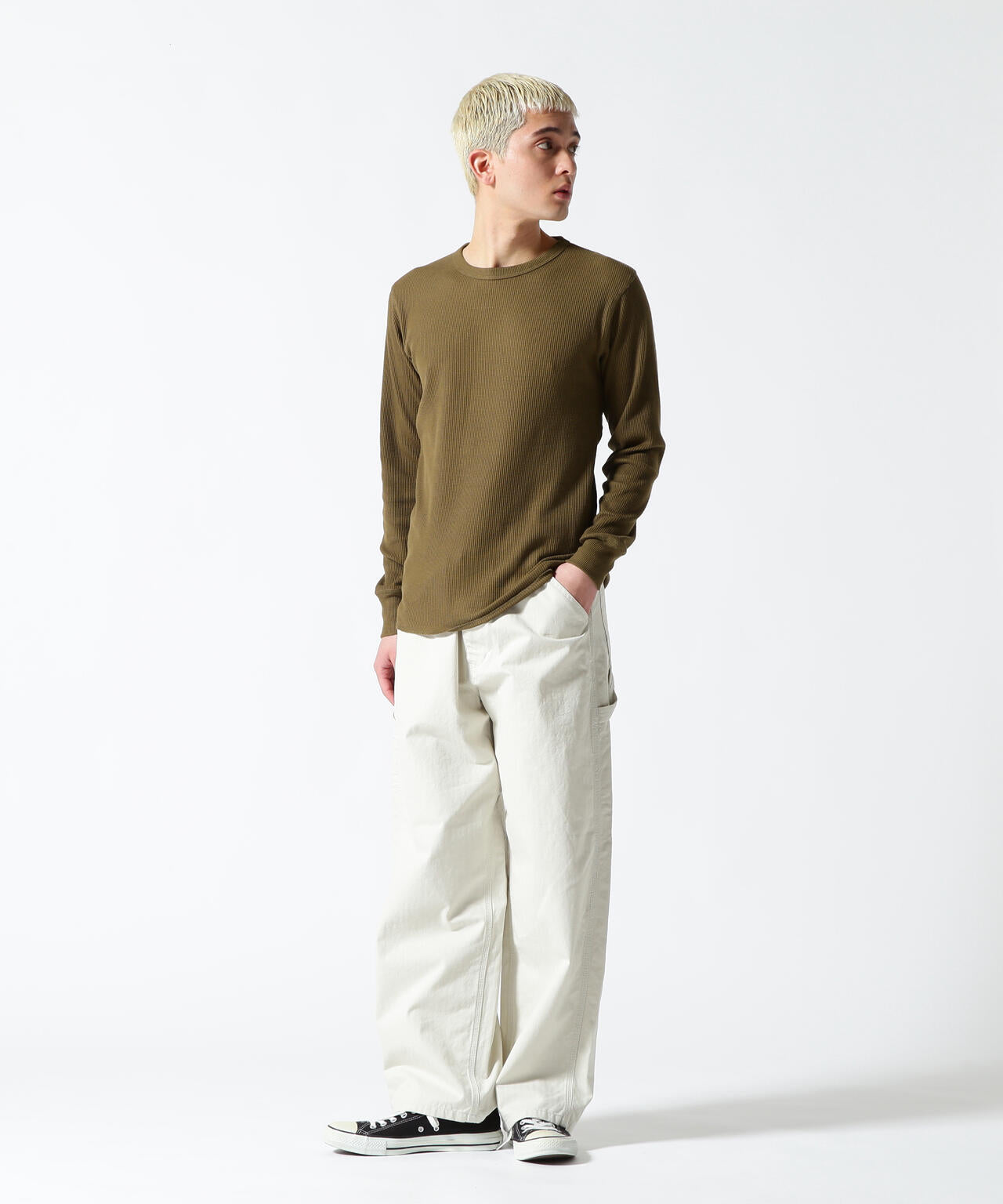 《DAILY/デイリー》L/S THERMAL CREW NECK T-SHIRT