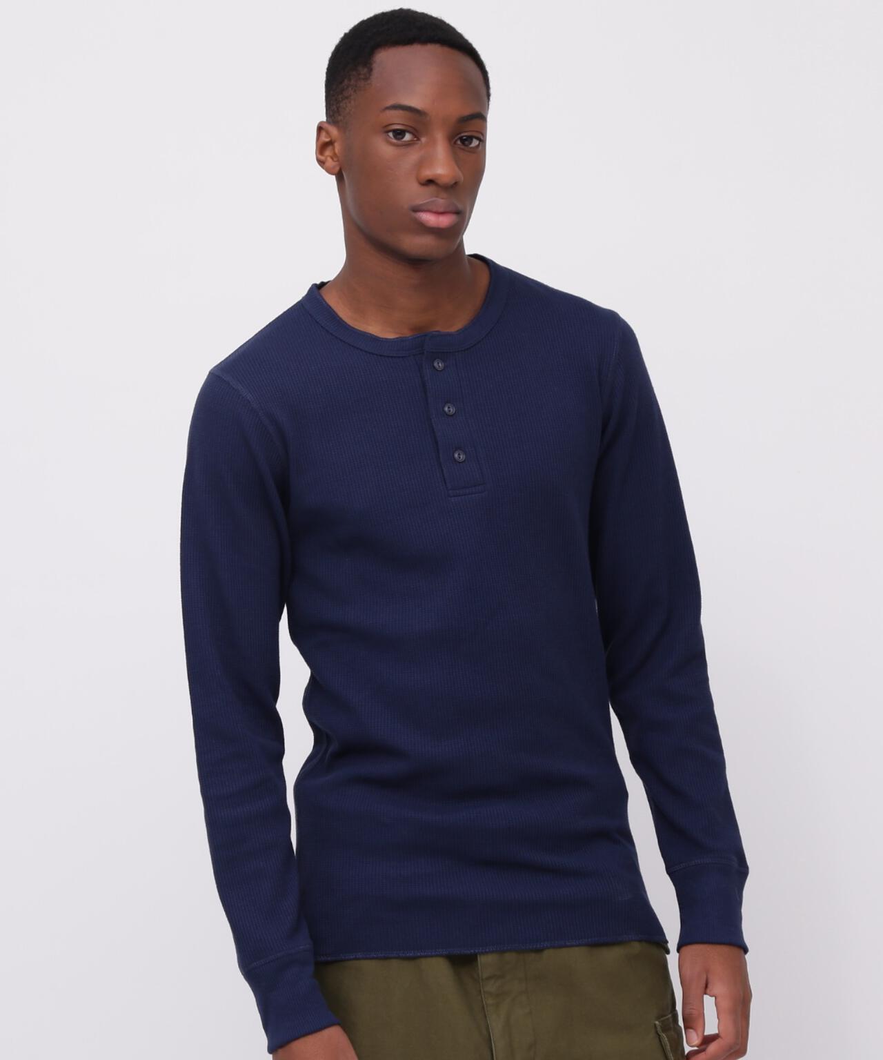 《DAILY/デイリー》L/S THERMAL HENLEY NECK T-SHIRT