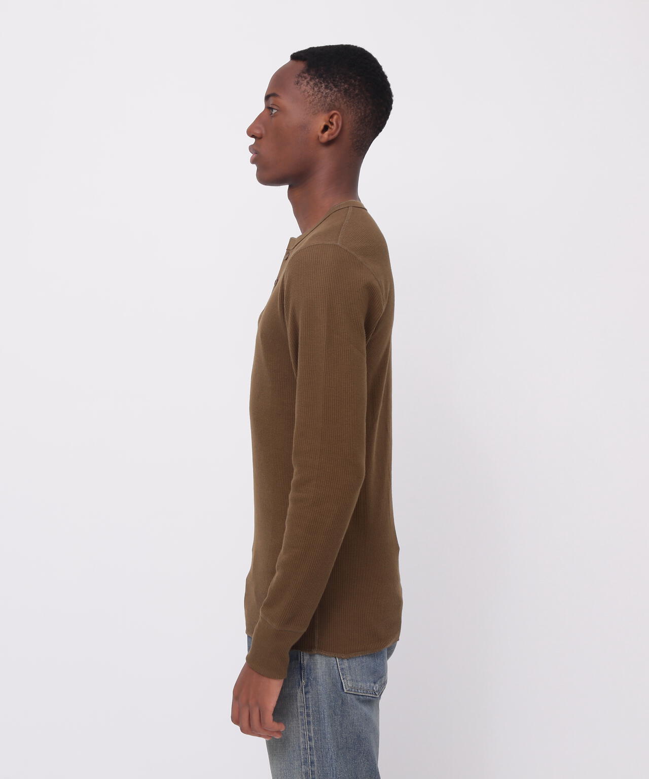 《DAILY/デイリー》L/S THERMAL HENLEY NECK T-SHIRT