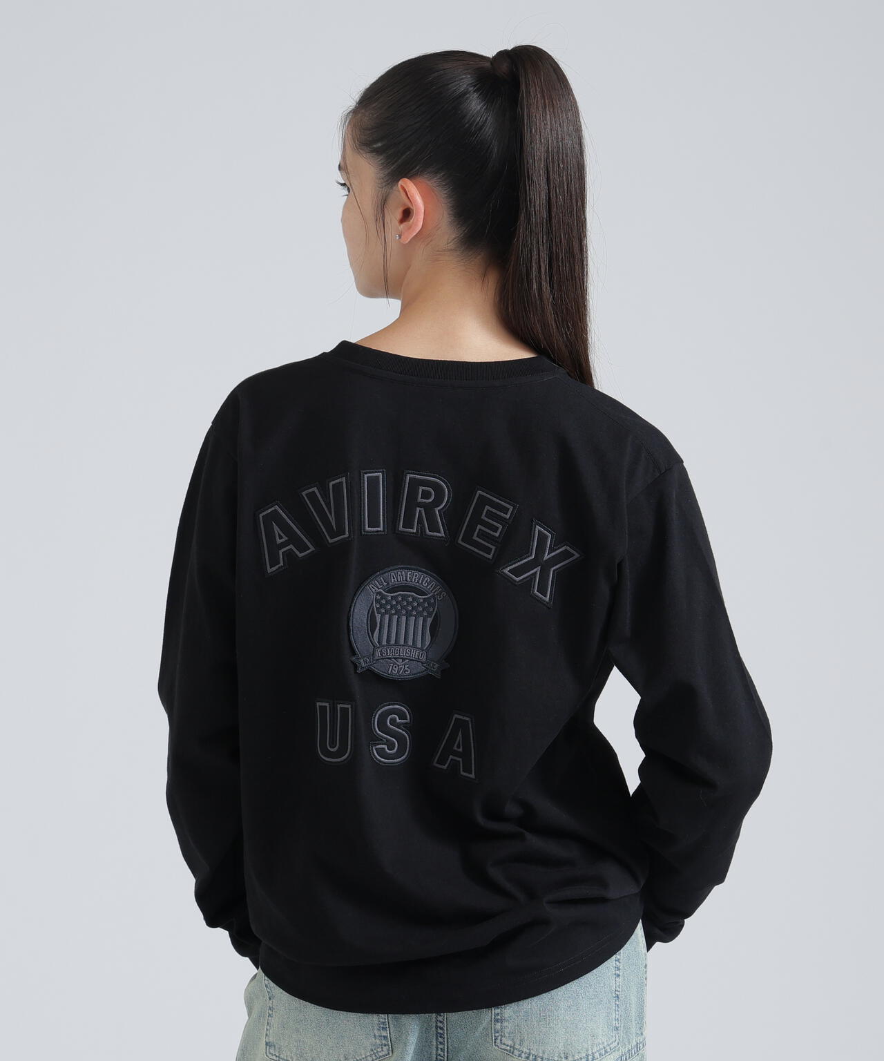 《WOMAN》L/S SIGNATURE VARSITY LOGO T-SHIRT