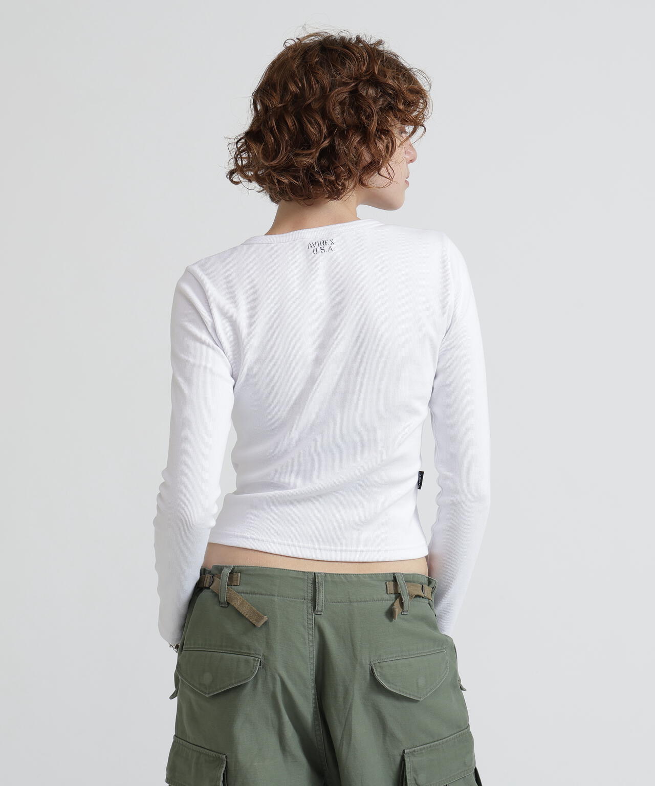 《DAILY/デイリー/WOMAN》L/S HENLEY NECK T-SHIRT