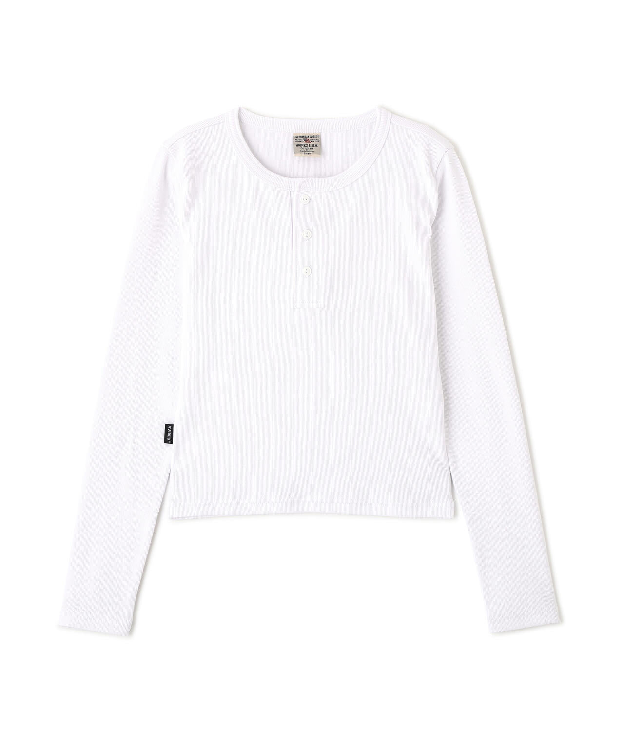 《DAILY/デイリー/WOMAN》L/S HENLEY NECK T-SHIRT