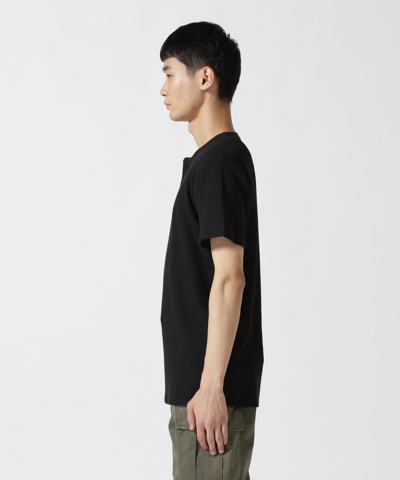 《DAILY/デイリー》THERMAL HENLEY NECK T-SHIRT