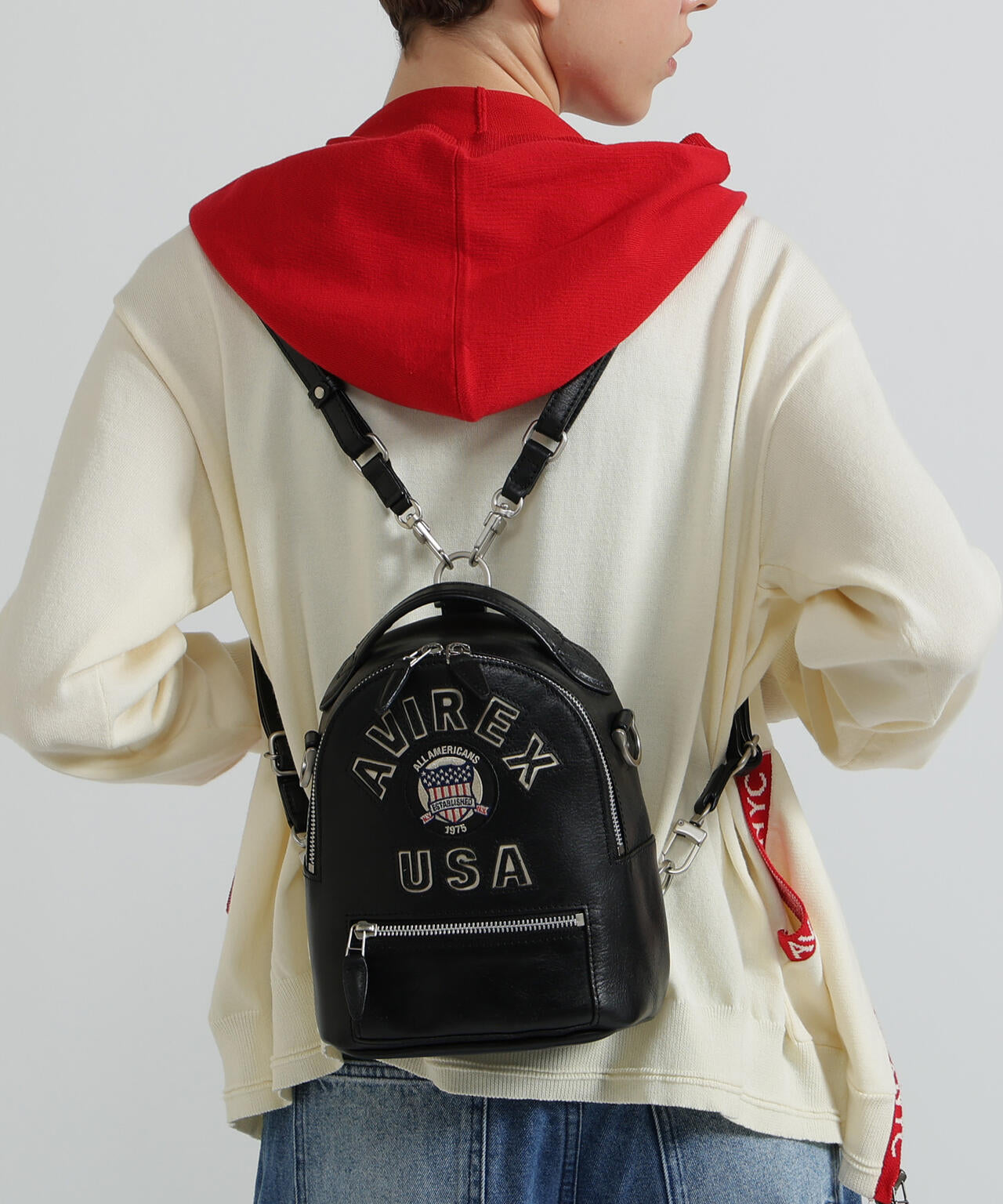《直営店限定》VARSITY LEATHER MINI BACKPACK/AVX 5653