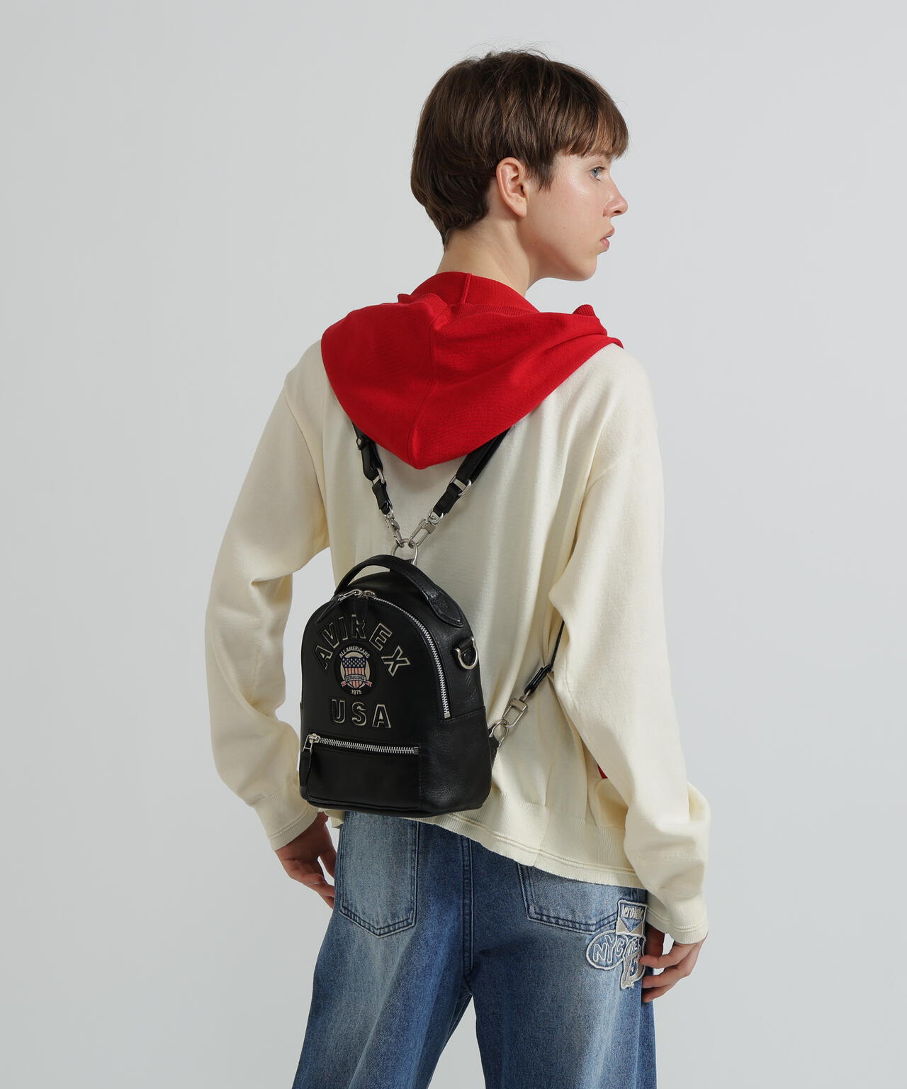 《直営店限定》VARSITY LEATHER MINI BACKPACK/AVX 5653