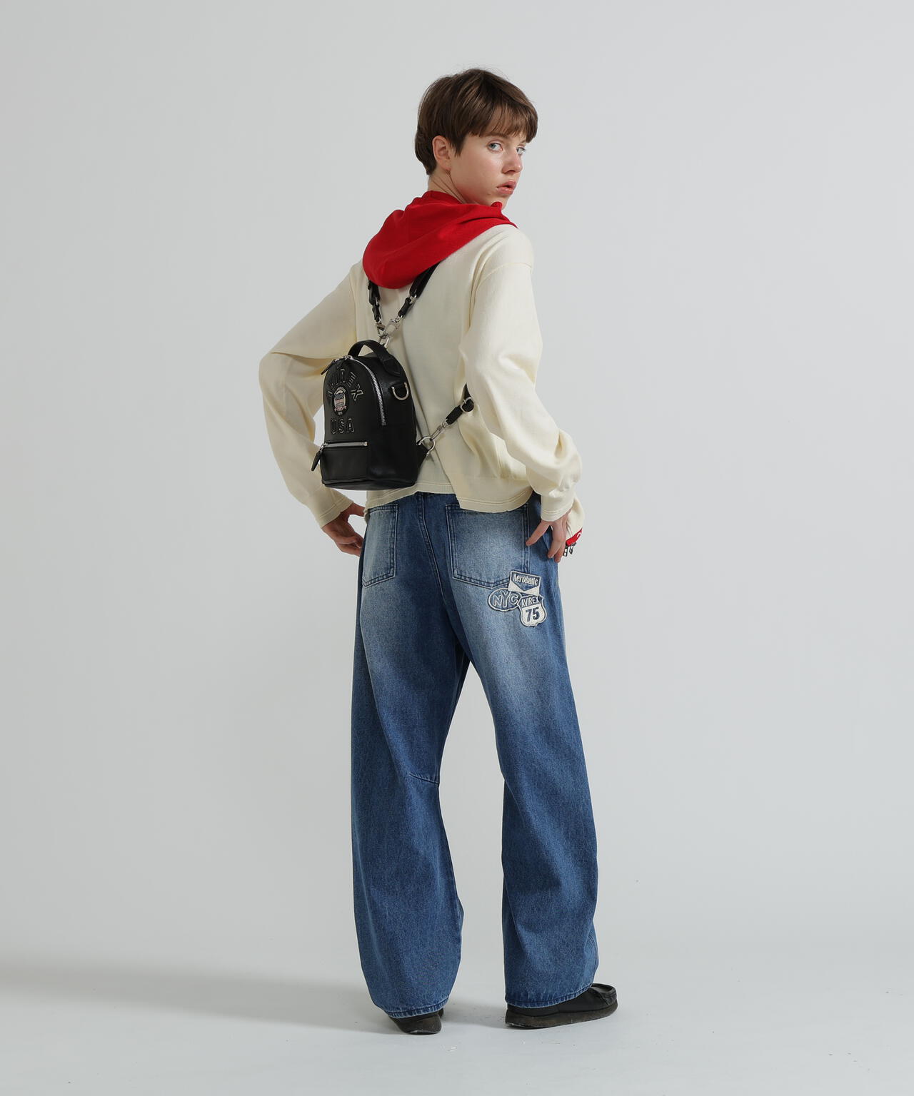 《直営店限定》VARSITY LEATHER MINI BACKPACK/AVX 5653