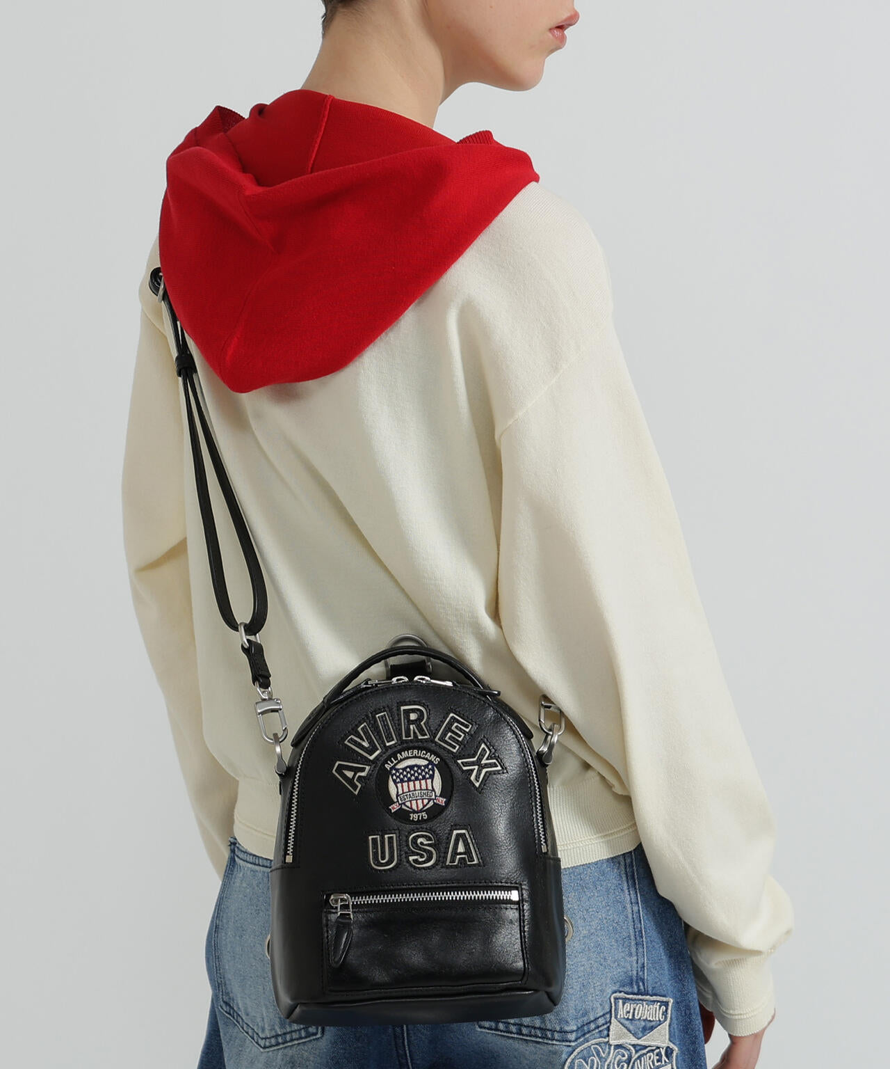 《直営店限定》VARSITY LEATHER MINI BACKPACK/AVX 5653