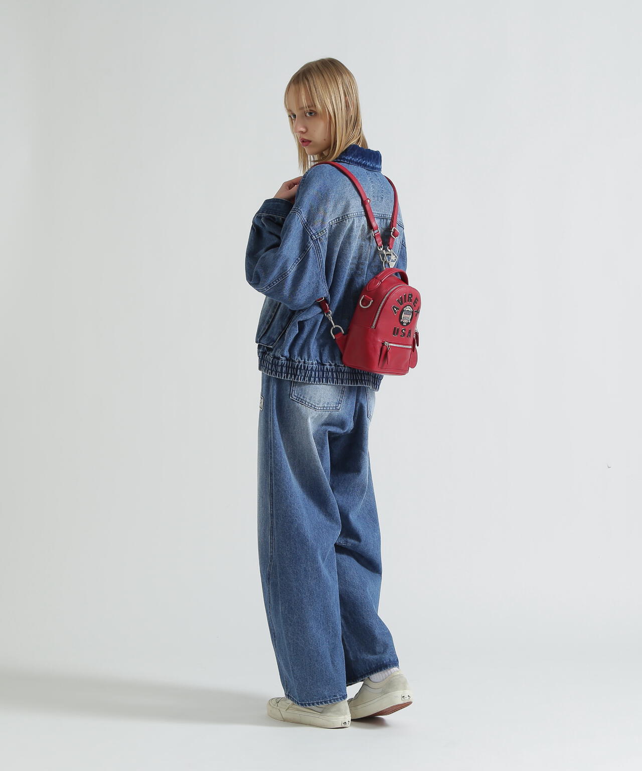 《直営店限定》VARSITY LEATHER MINI BACKPACK/AVX 5653