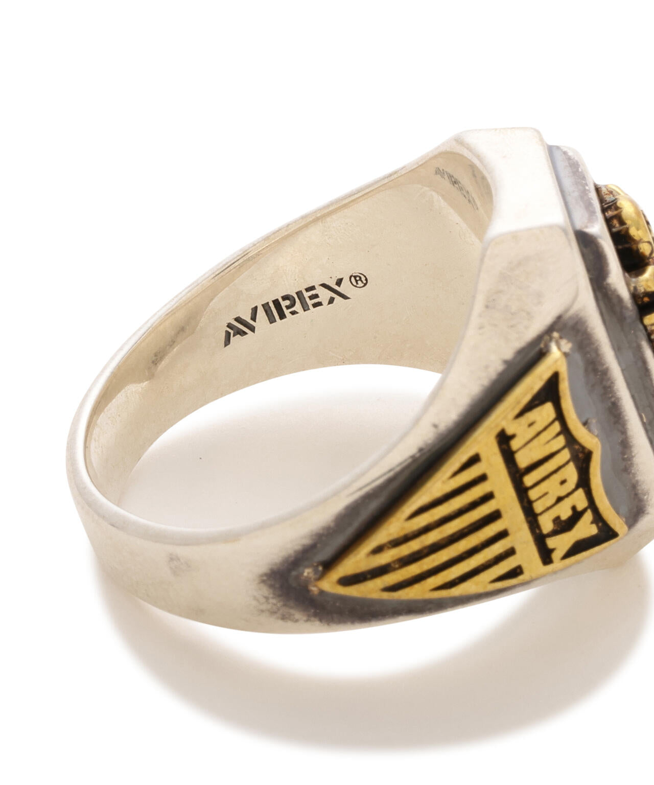 《AVIREX by J.H.M CO.，LTD.》MATERIAL COMBI SIGNET RING ”USAF”