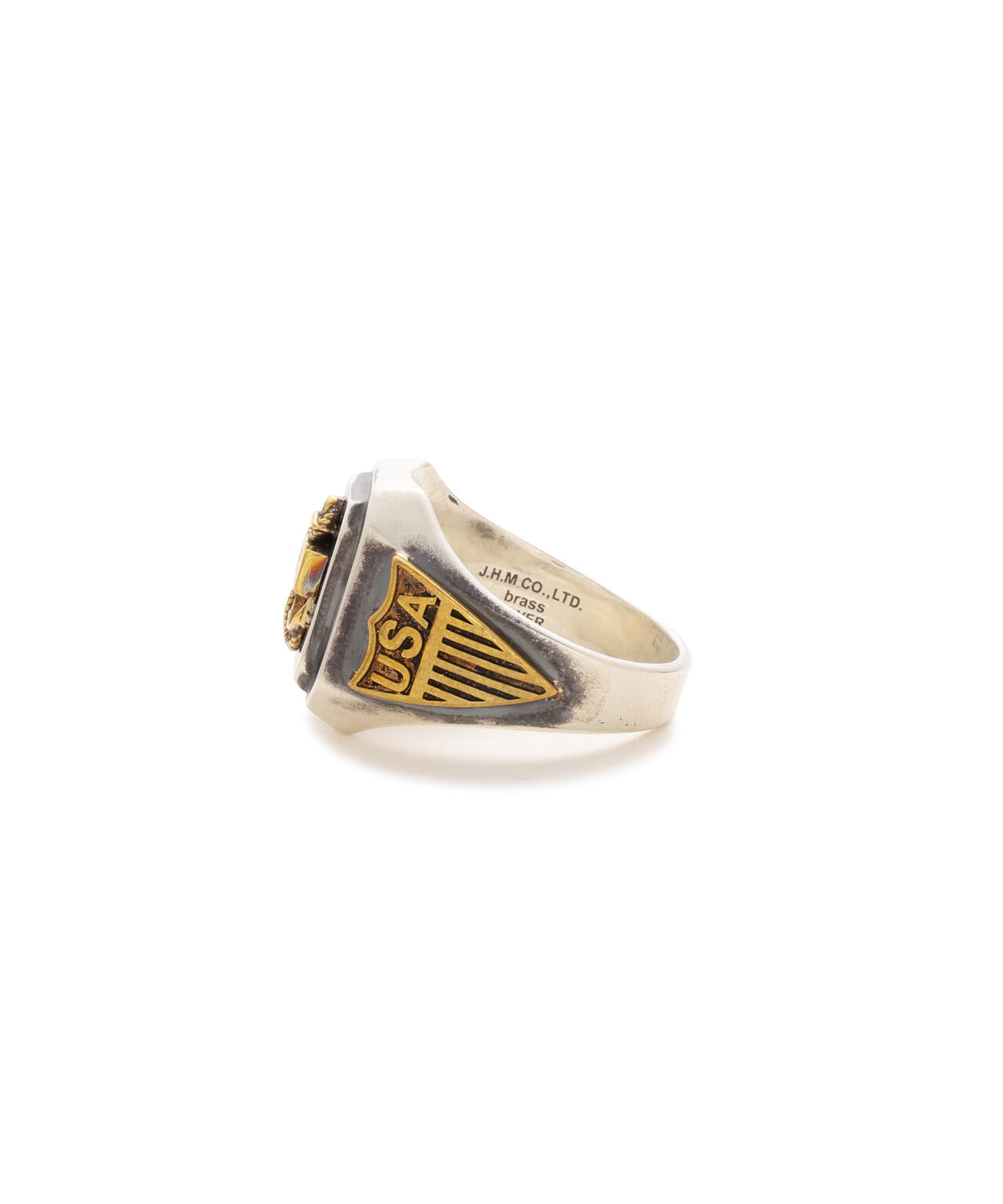 《AVIREX by J.H.M CO.，LTD.》MATERIAL COMBI SIGNET RING ”USN”