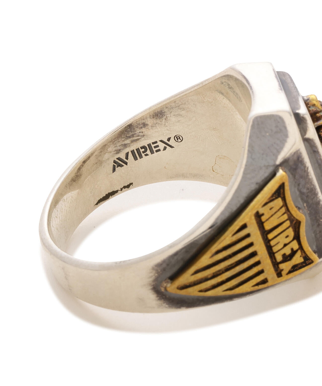 《AVIREX by J.H.M CO.，LTD.》MATERIAL COMBI SIGNET RING ”USN”