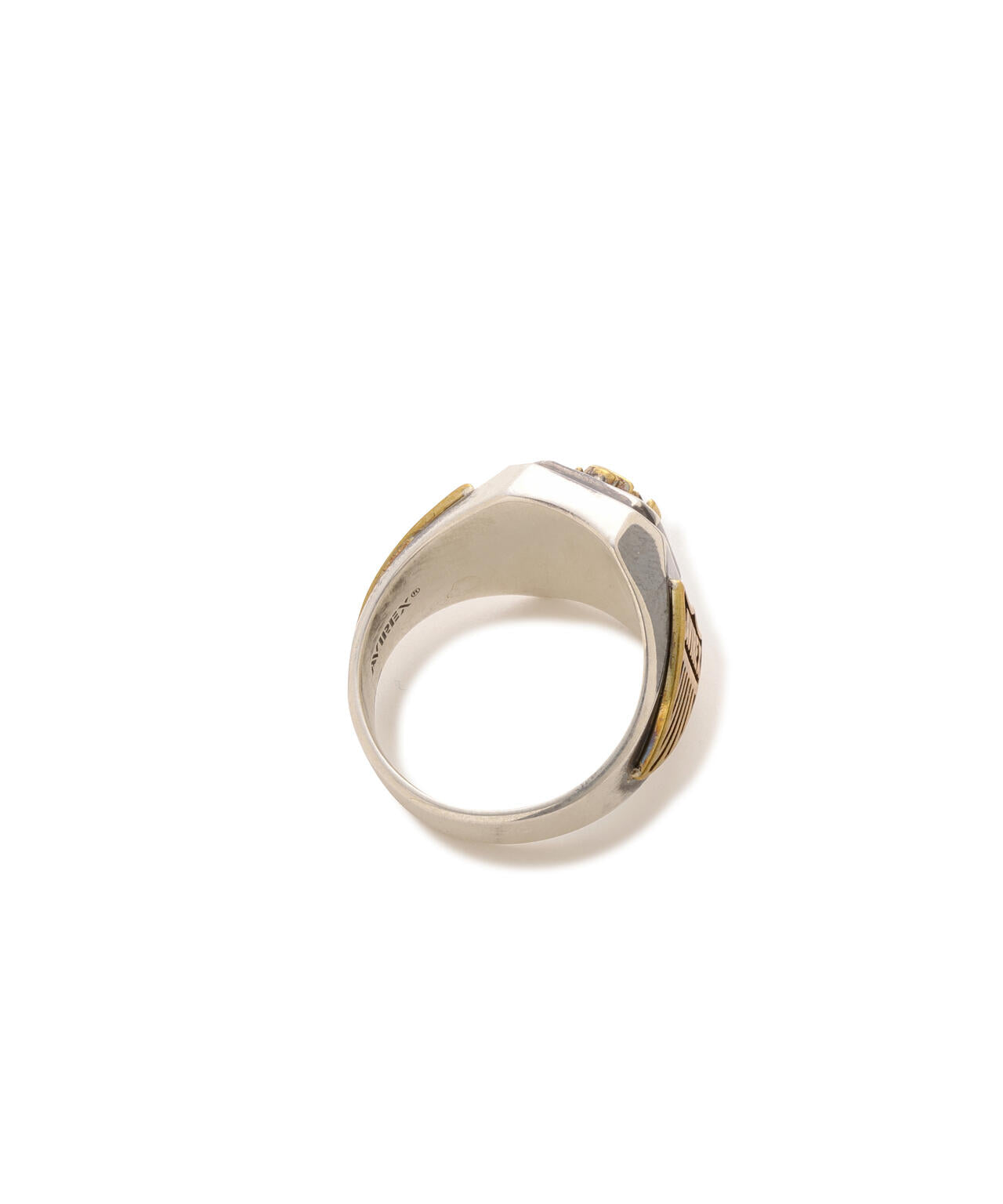 《AVIREX by J.H.M CO.，LTD.》MATERIAL COMBI SIGNET RING ”USN”