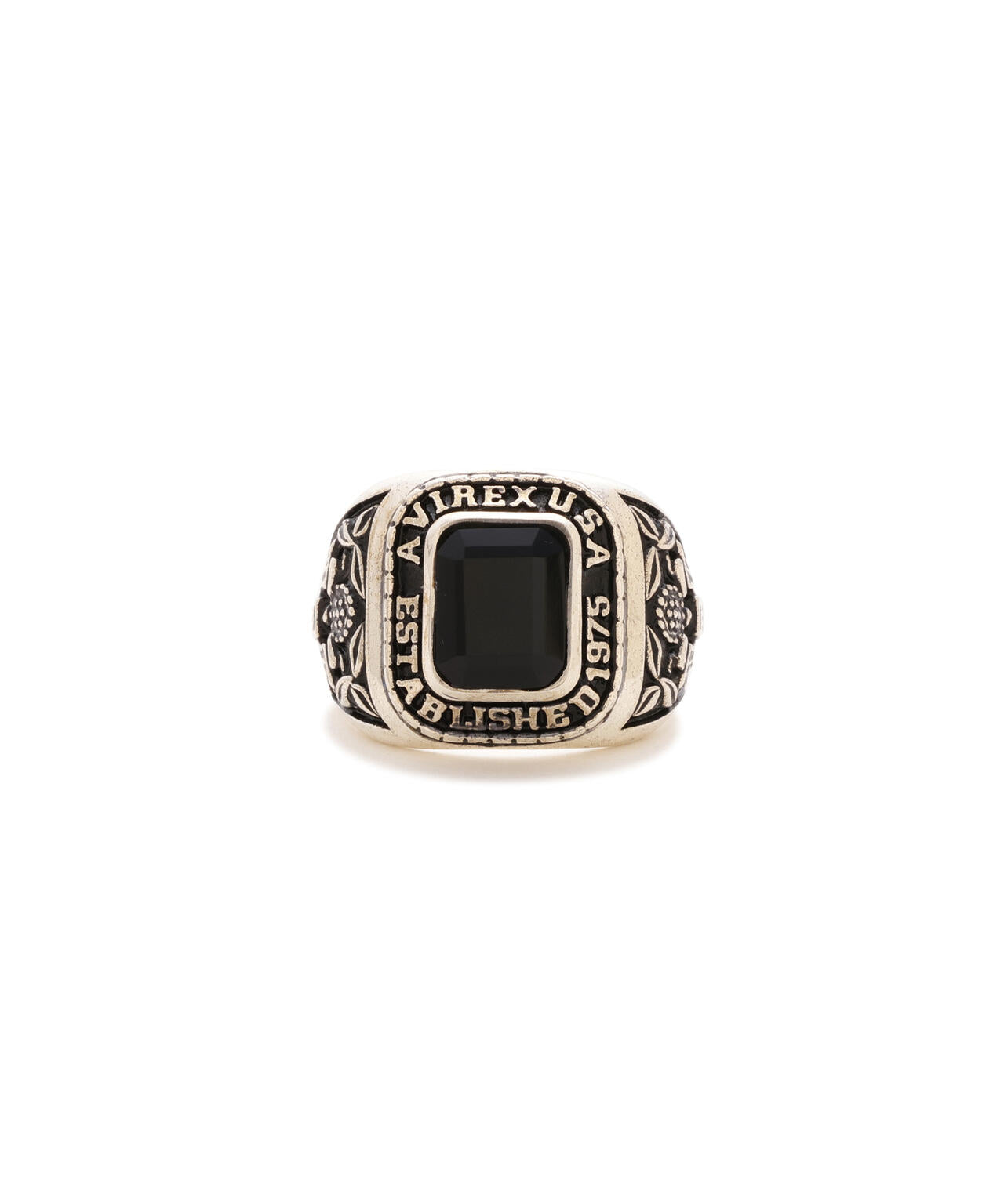 《AVIREX by J.H.M CO.，LTD.》STERLING SILVER COLLEGE RING ONYX ”USAF”