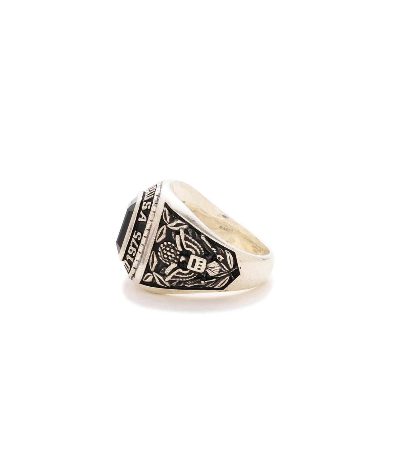 《AVIREX by J.H.M CO.，LTD.》STERLING SILVER COLLEGE RING ONYX ”USAF”