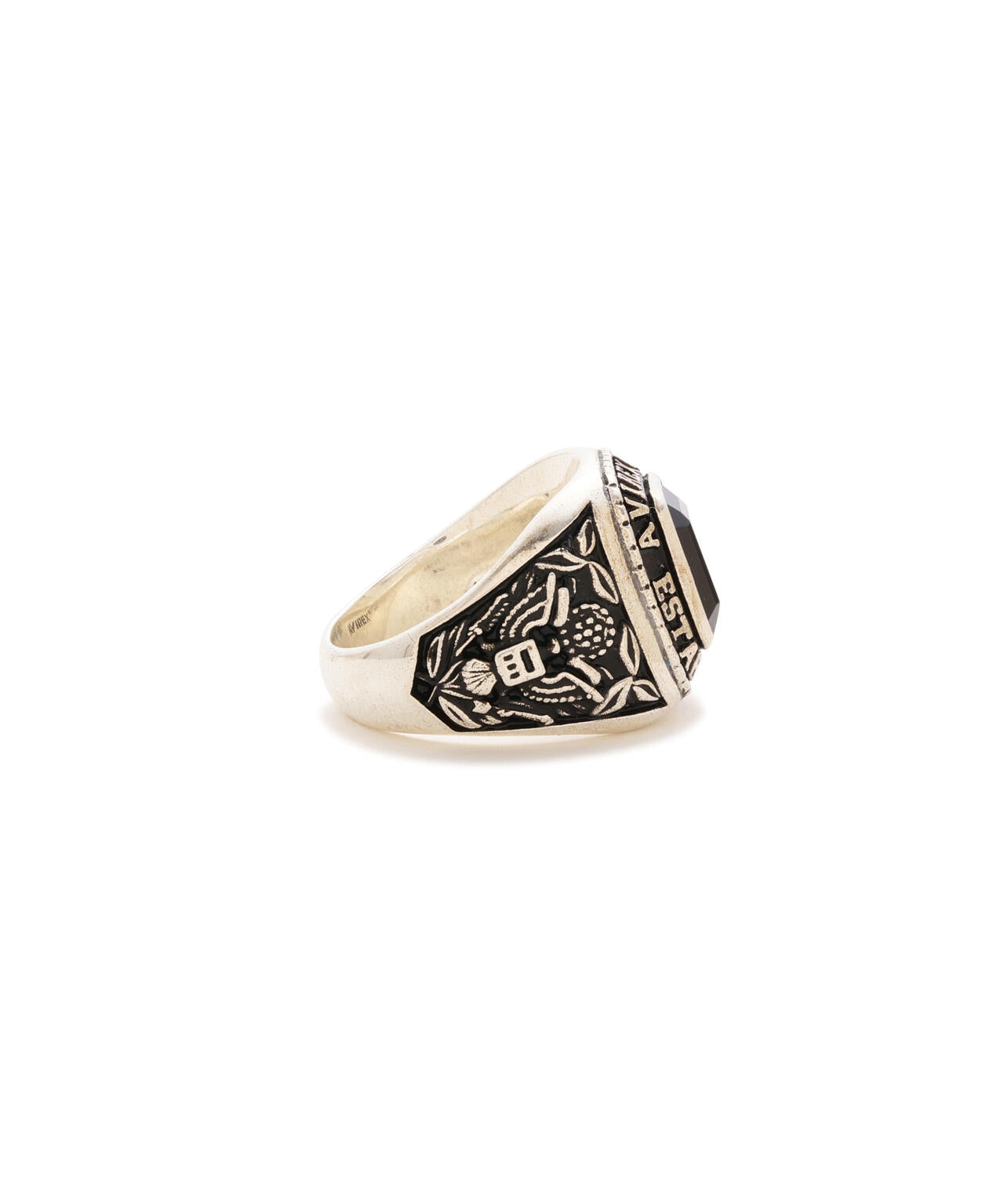 《AVIREX by J.H.M CO.，LTD.》STERLING SILVER COLLEGE RING ONYX ”USAF”