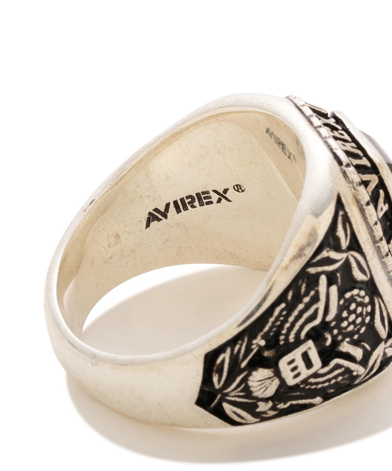 《AVIREX by J.H.M CO.，LTD.》STERLING SILVER COLLEGE RING ONYX ”USAF”
