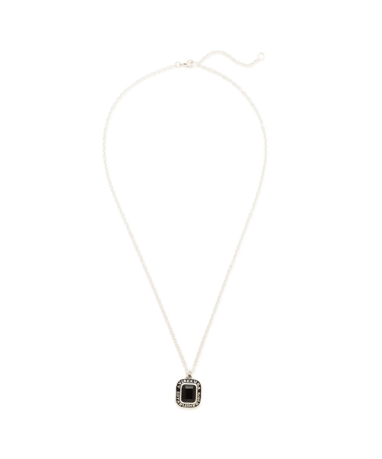 《AVIREX by J.H.M CO.，LTD.》STERLING SILVER COLLEGE NECKLACE ONYX ”USAF”