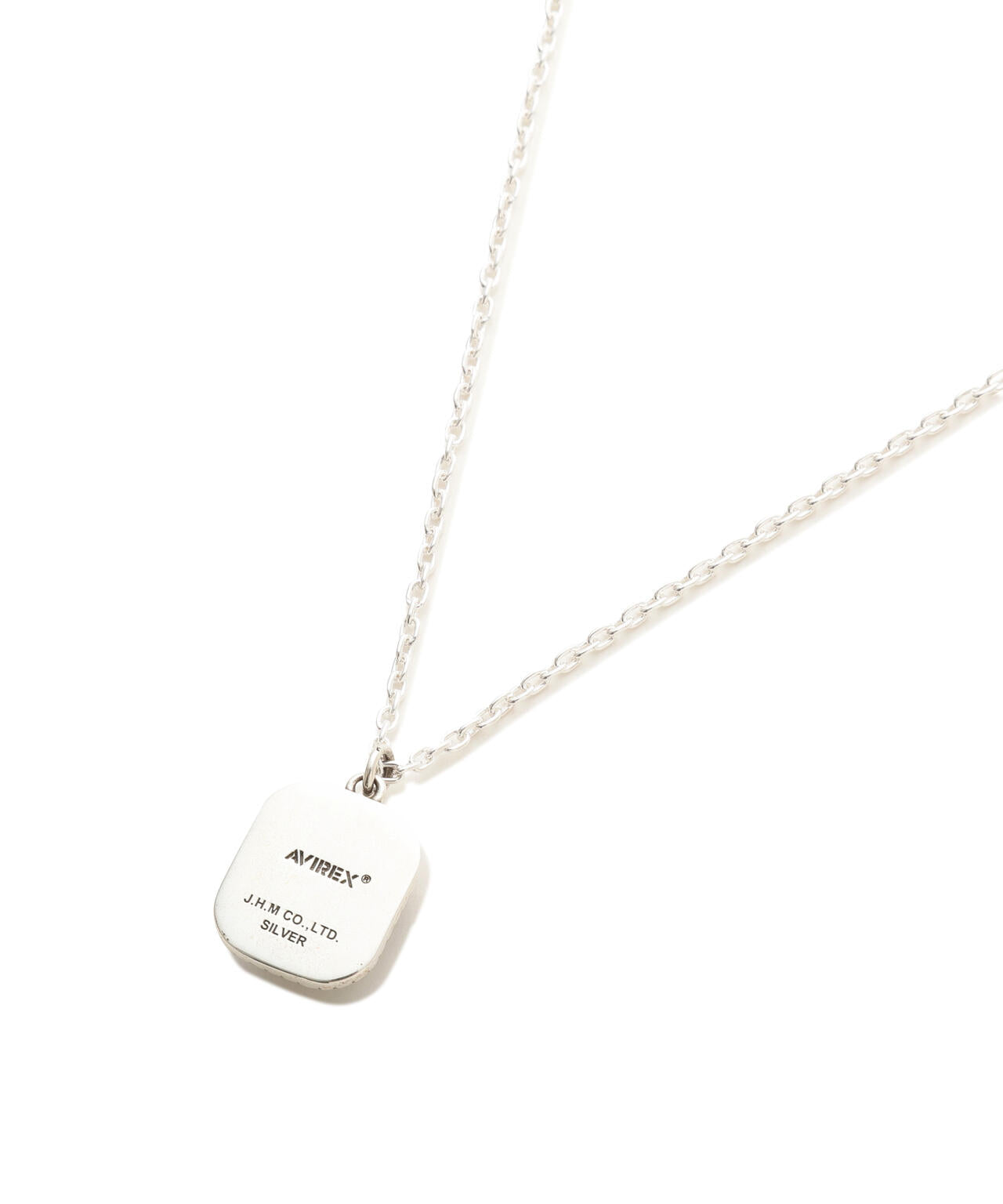 《AVIREX by J.H.M CO.，LTD.》STERLING SILVER COLLEGE NECKLACE ONYX ”USAF”