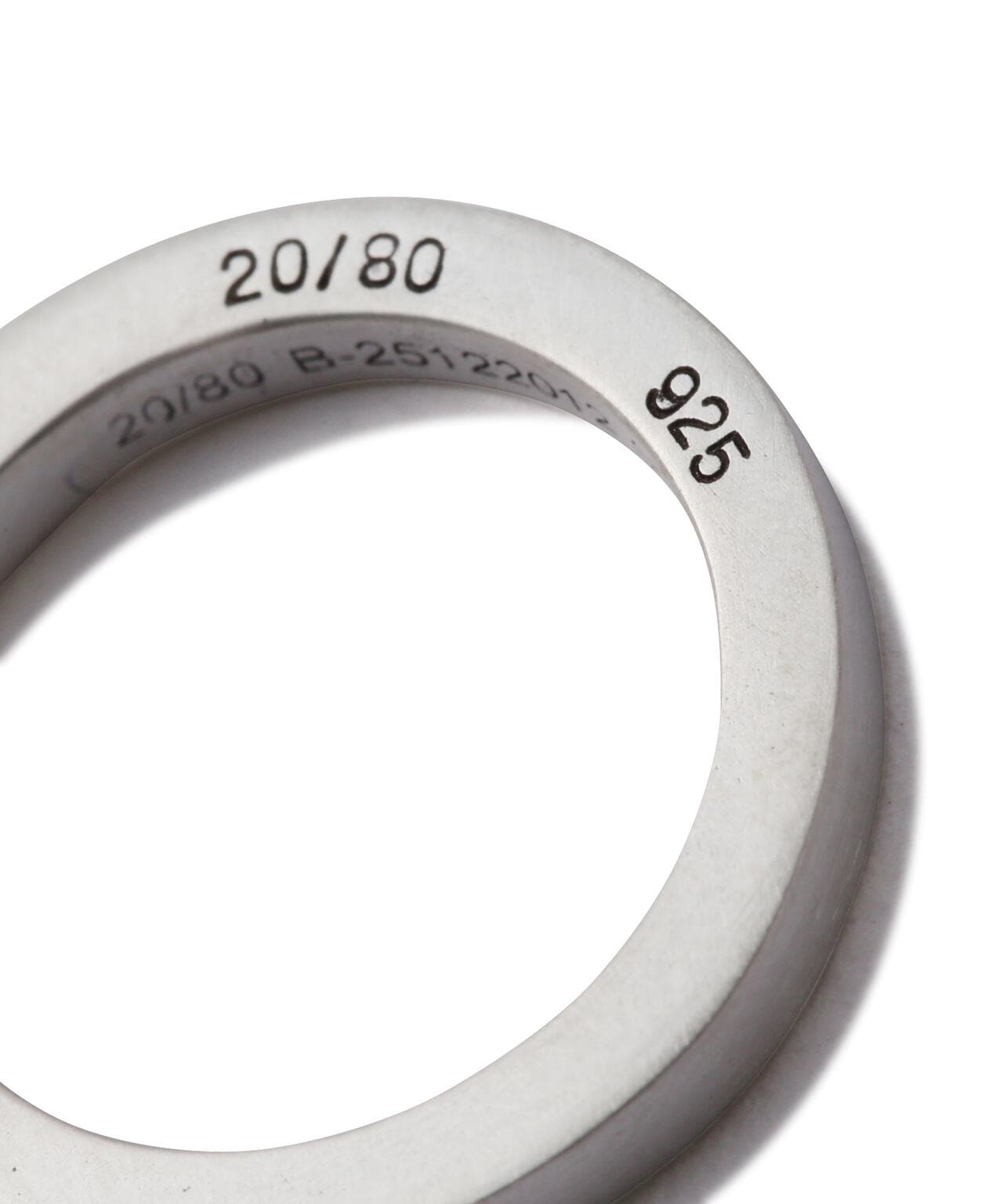 20/80/トゥエンティーエイティー/STERLING SILVER SQUARE RING 3mm WIDTH