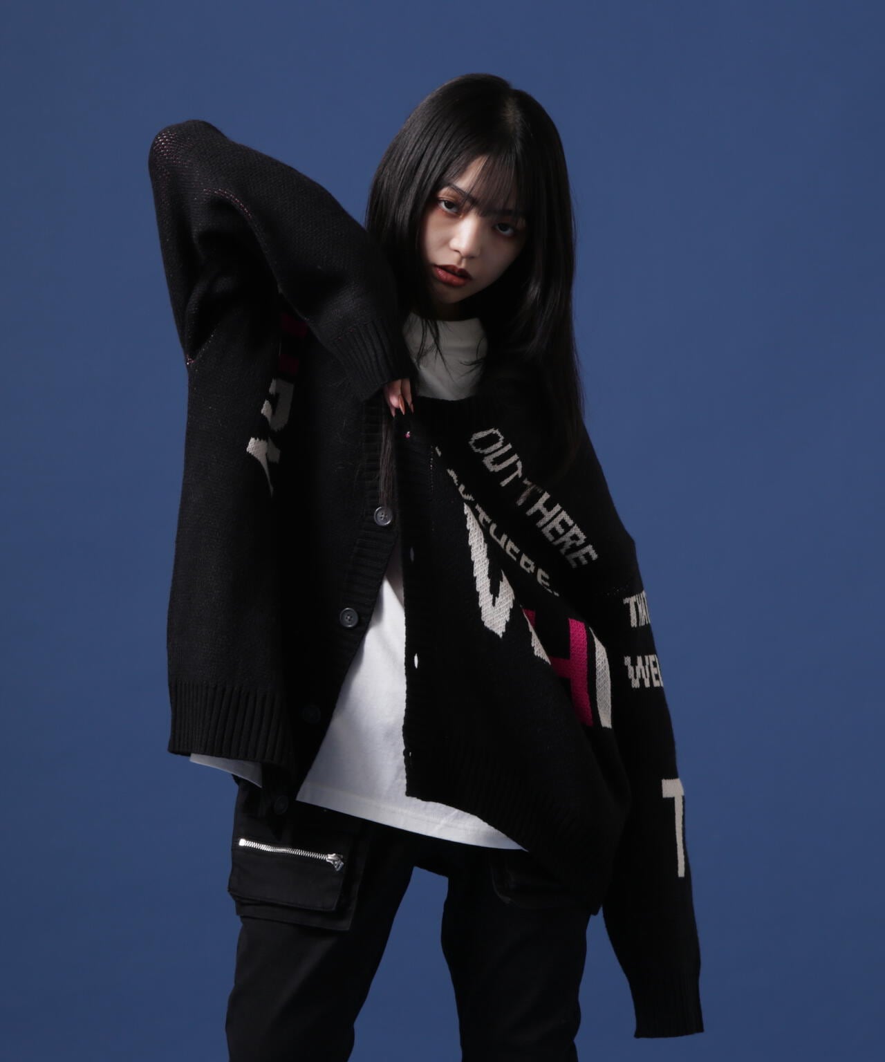 【WEB&DEPOT限定】WHITELAND/ホワイトランド/LOGO CARDIGAN