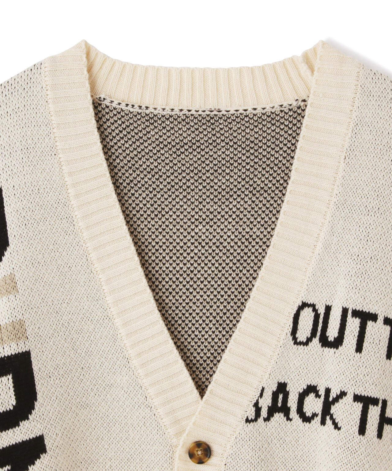 【WEB&DEPOT限定】WHITELAND/ホワイトランド/LOGO CARDIGAN