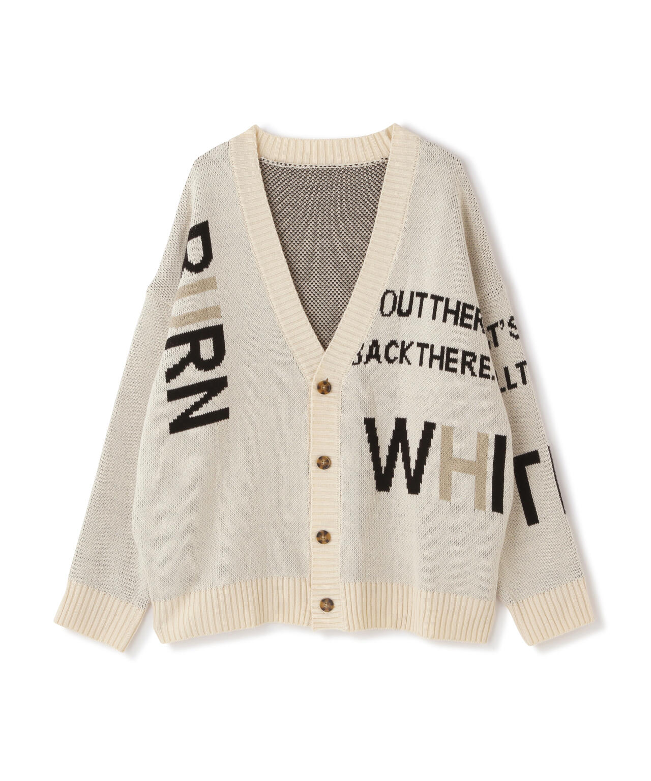 【WEB&DEPOT限定】WHITELAND/ホワイトランド/LOGO CARDIGAN