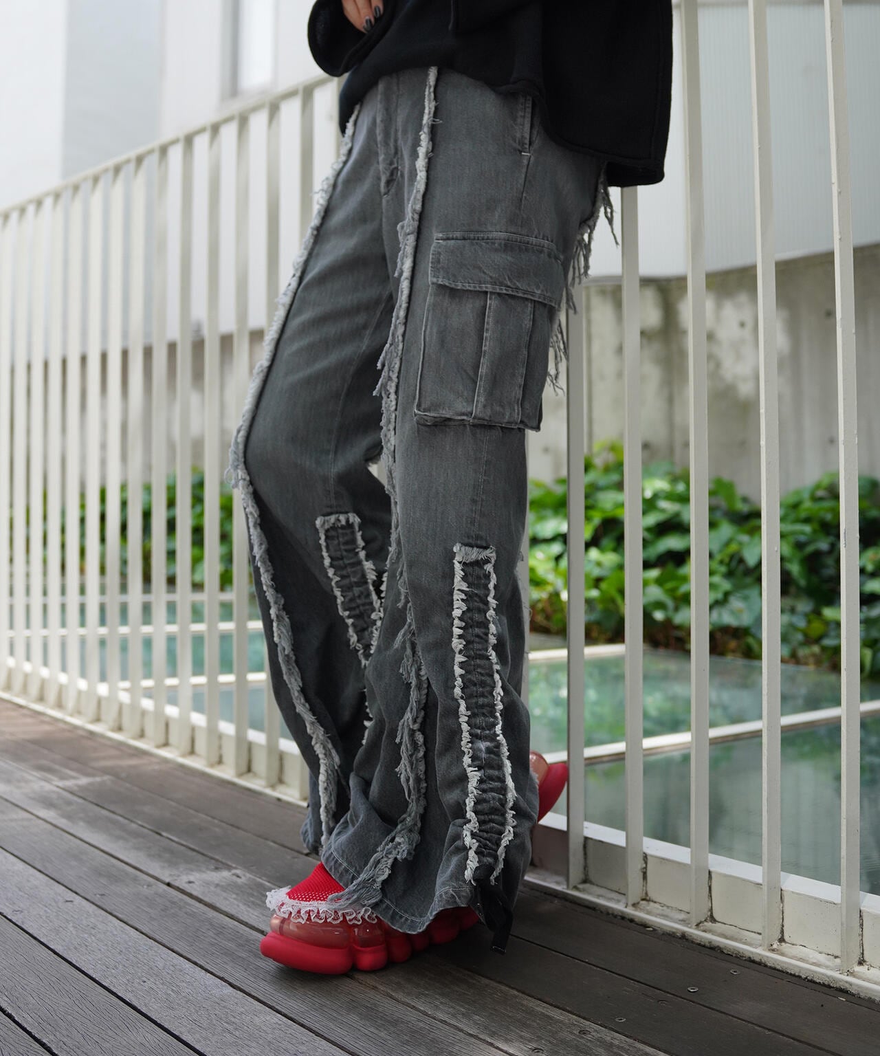 rurumu:/ルルムウ/【LHP Exclusive】drawstring "black" denim pants