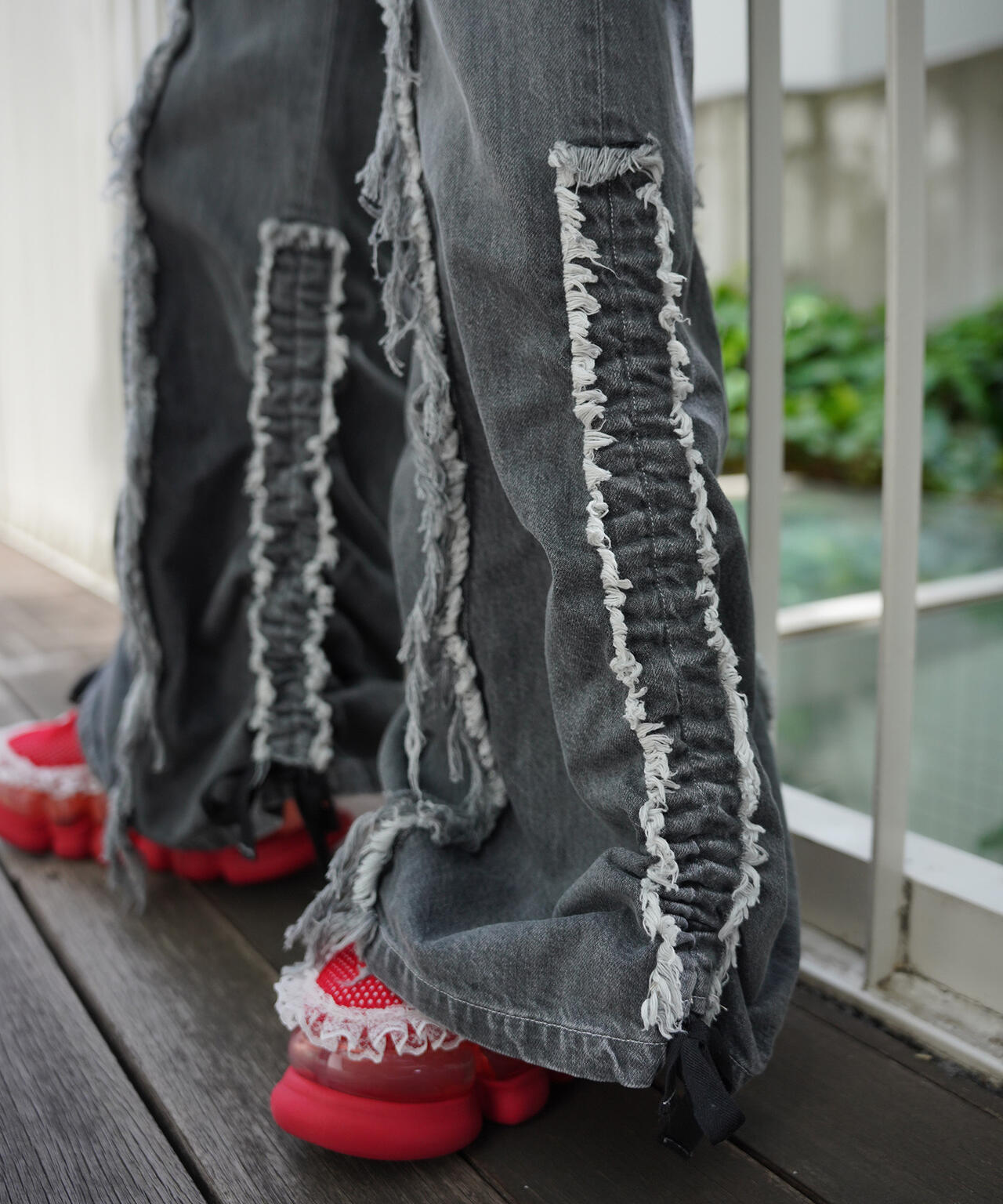rurumu:/ルルムウ/【LHP Exclusive】drawstring "black" denim pants