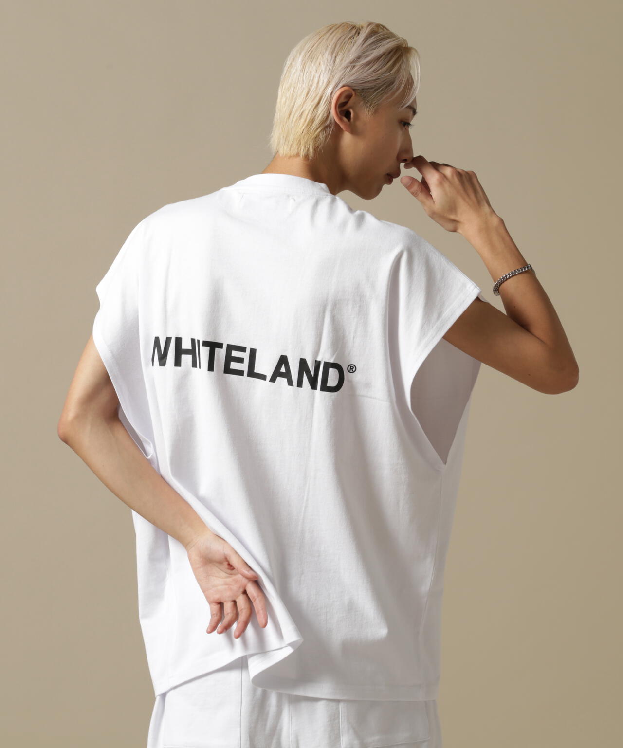 WEB&DEPOT限定/WHITELAND/ホワイトランド/OWL/LOGO NS/ロゴ ノースリーブ