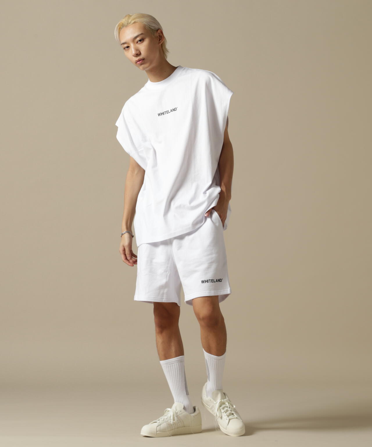 WEB&DEPOT限定/WHITELAND/ホワイトランド/OWL/LOGO NS/ロゴ ノースリーブ