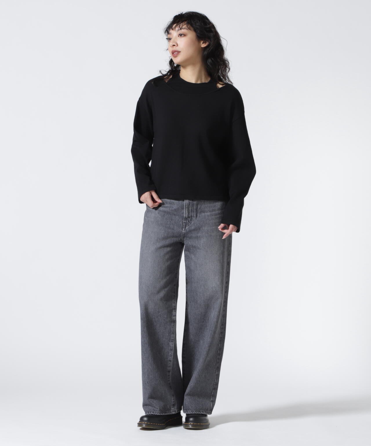 MANOF/マノフ/NECK LAYERED KNIT TOPS