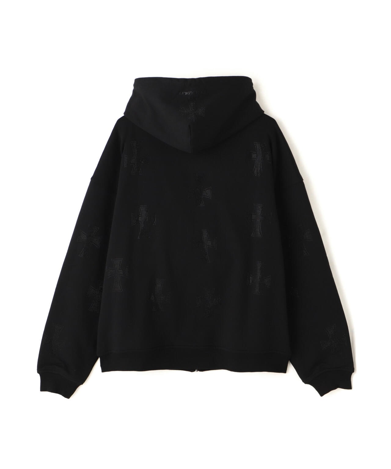 UNKNOWNLONDON/アンノウンロンドン/BLACK×BLACK CROSS REVERSIBLE ZIP HOODIE