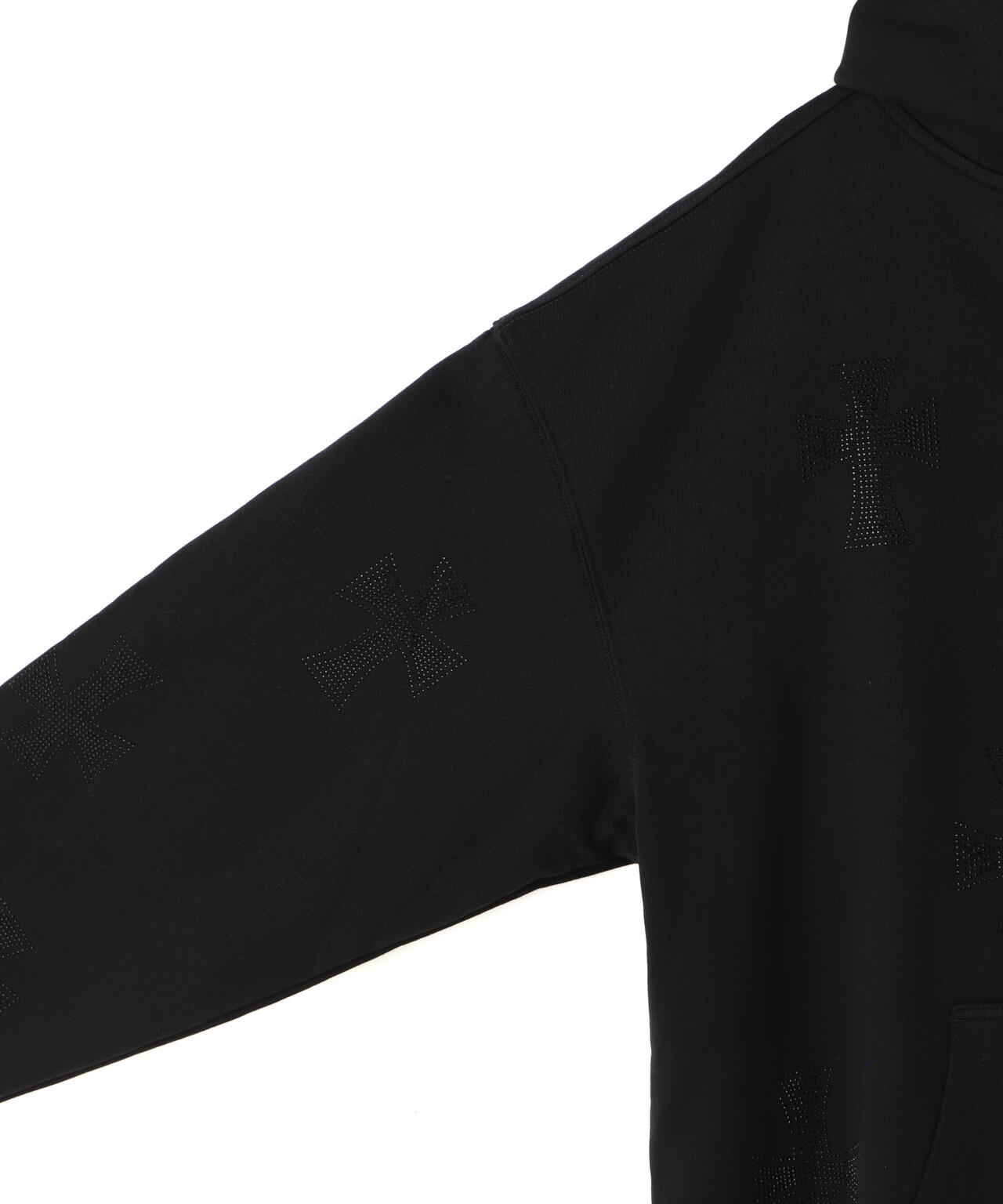 UNKNOWNLONDON/アンノウンロンドン/BLACK×BLACK CROSS REVERSIBLE ZIP HOODIE