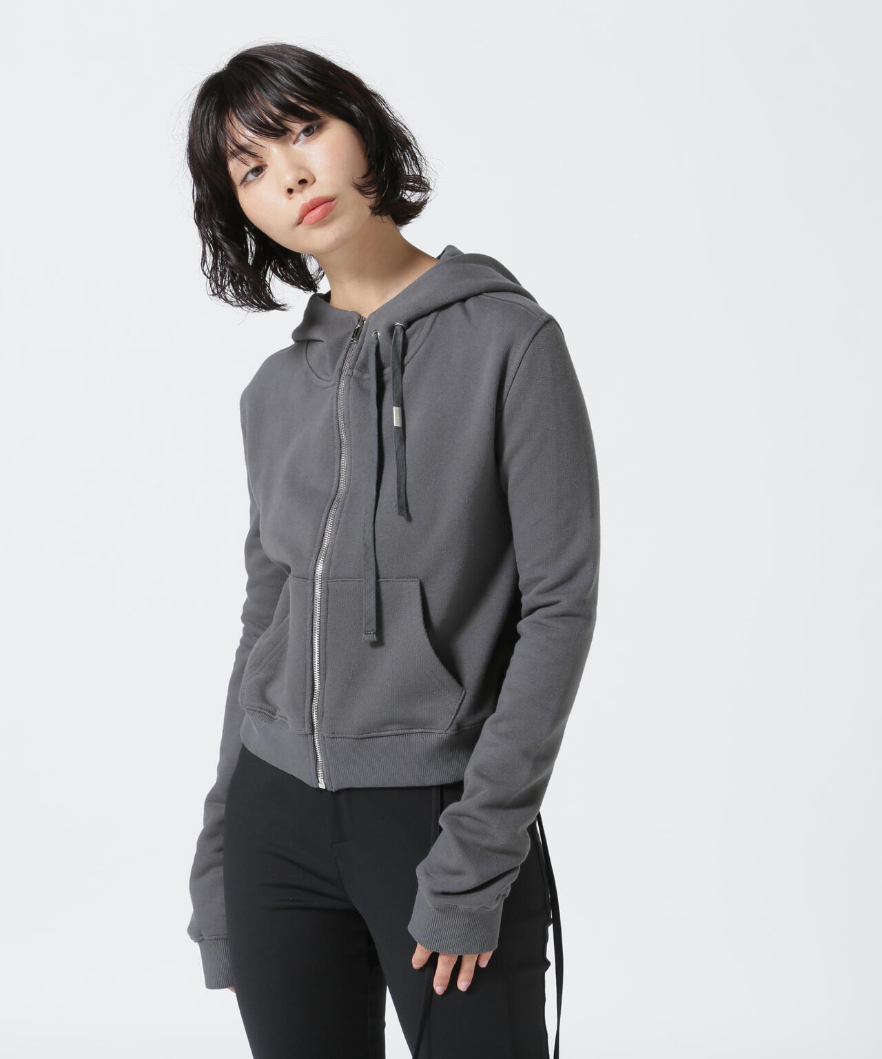 NACHE/ナチェ/CROPPED HOODIE ZIP-UP