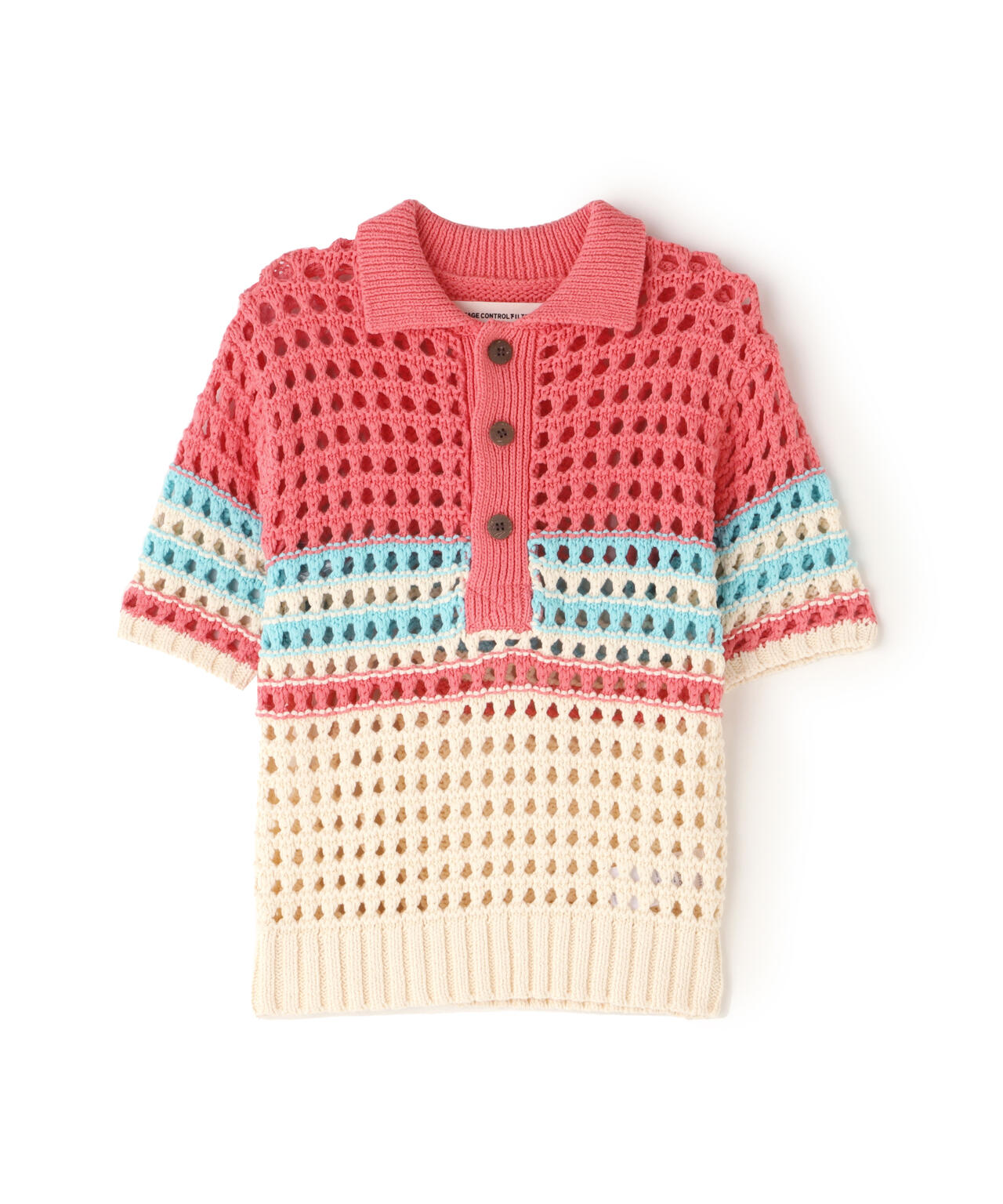 VOLTAGE CONTROL FILTER/ヴォルテージコントロールフィルター/MESH BORDER TIGHT KNIT POLO