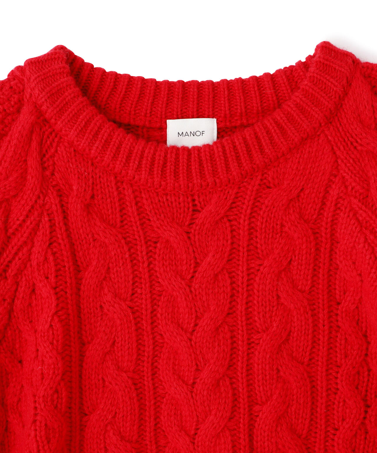 MANOF/マノフ/SHOULDER TUCK CABLE KNIT