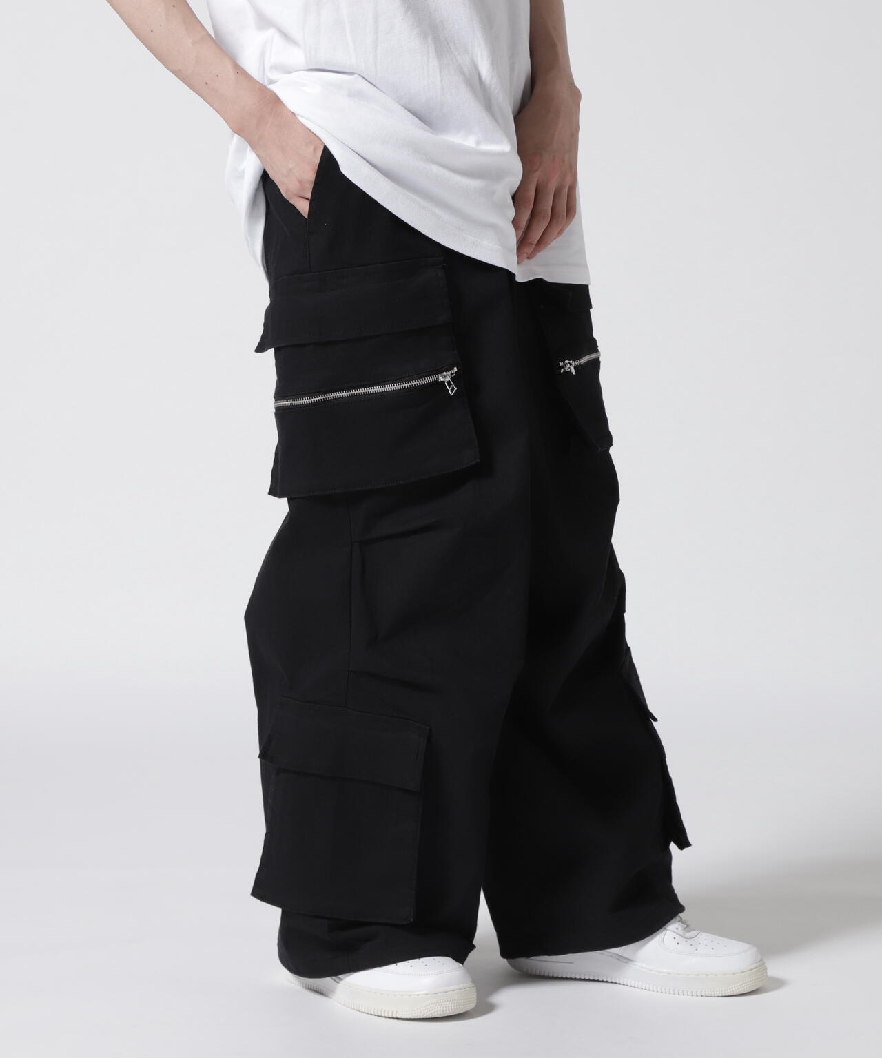 【WEB&DEPOT限定】DankeSchon/ダンケシェーン/STRETCH TWILL ZIP W-POCKET WIDE PANTS